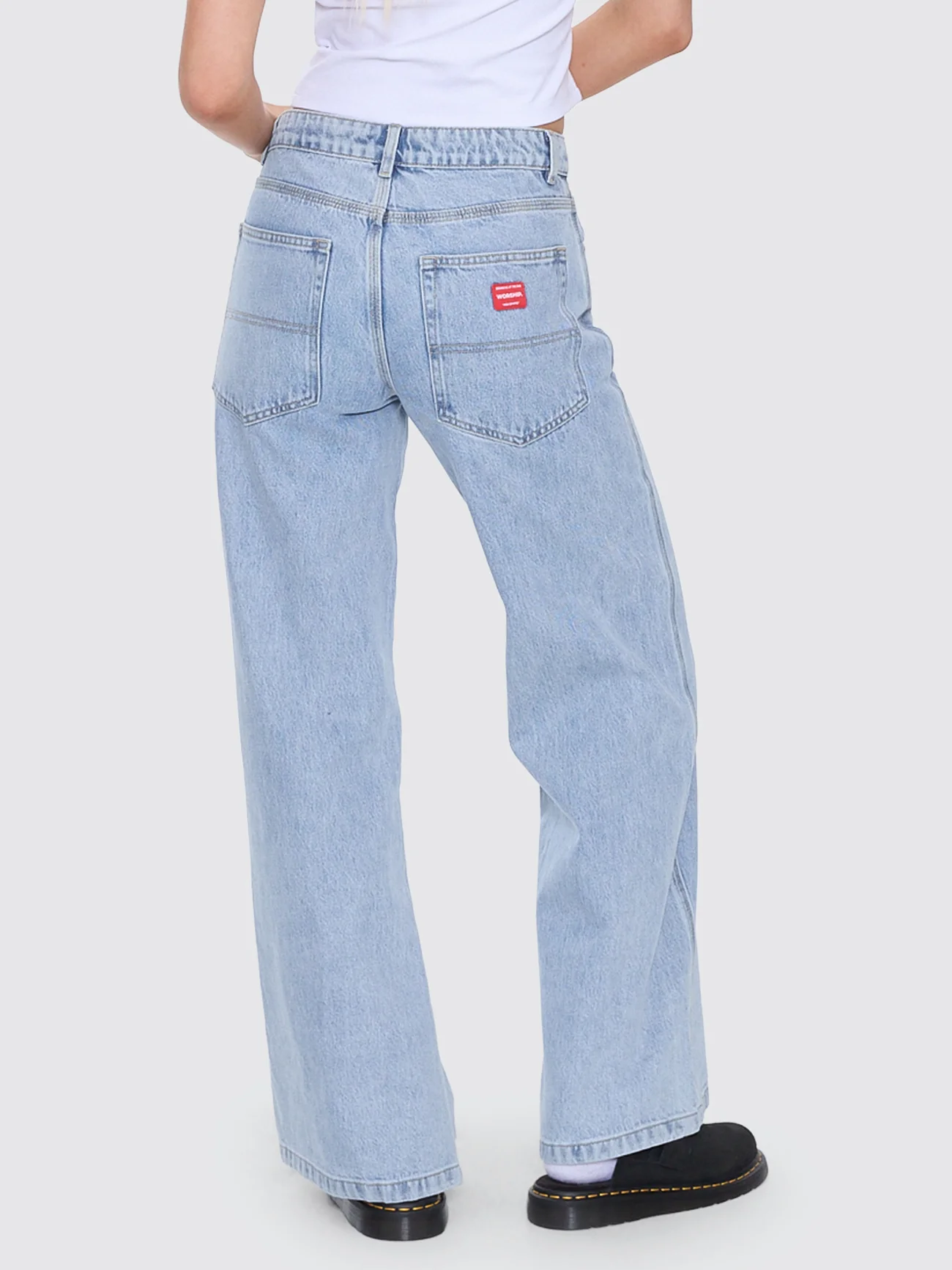 Sweeper Wide Leg Jean - Worship Worn Blue - Image 4