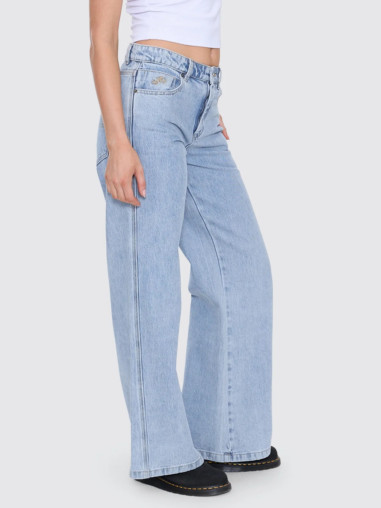 Sweeper Wide Leg Jean - Worship Worn Blue - Image 6