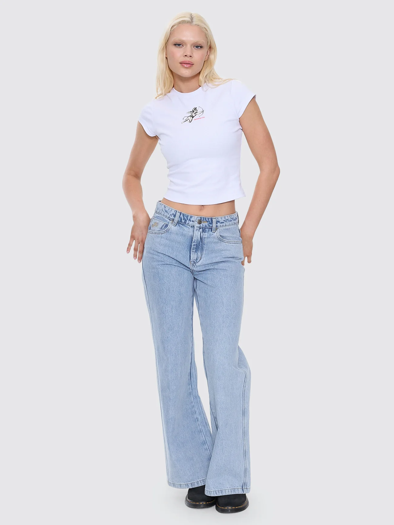 Sweeper Wide Leg Jean - Worship Worn Blue - Image 8