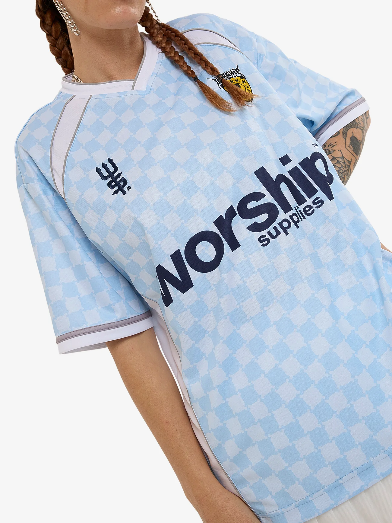 Take A Trip V Neck Football Jersey - Ice Melt - Image 7