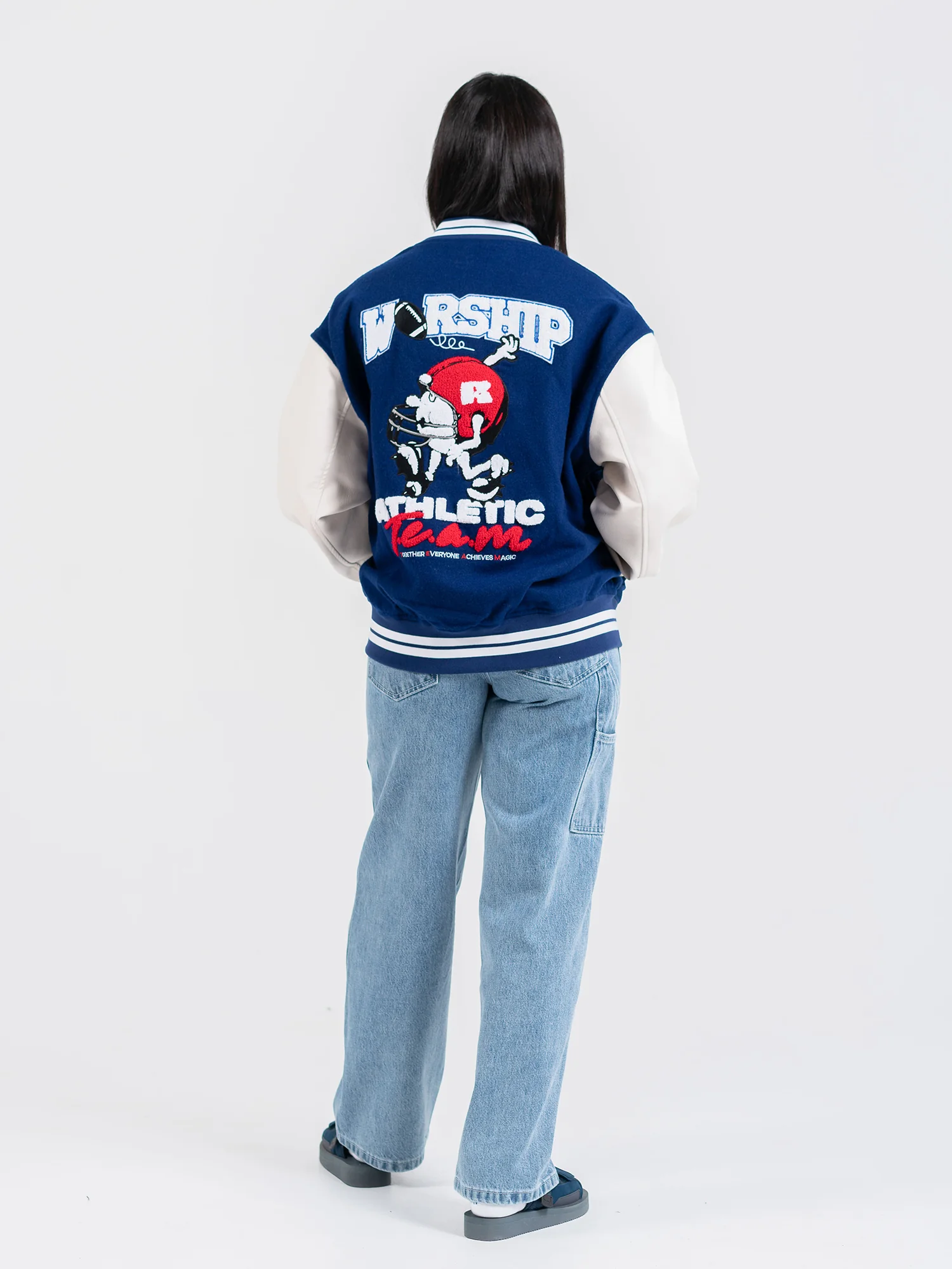 Team Spirit Letterman Jacket - Levitation Blue - Image 10