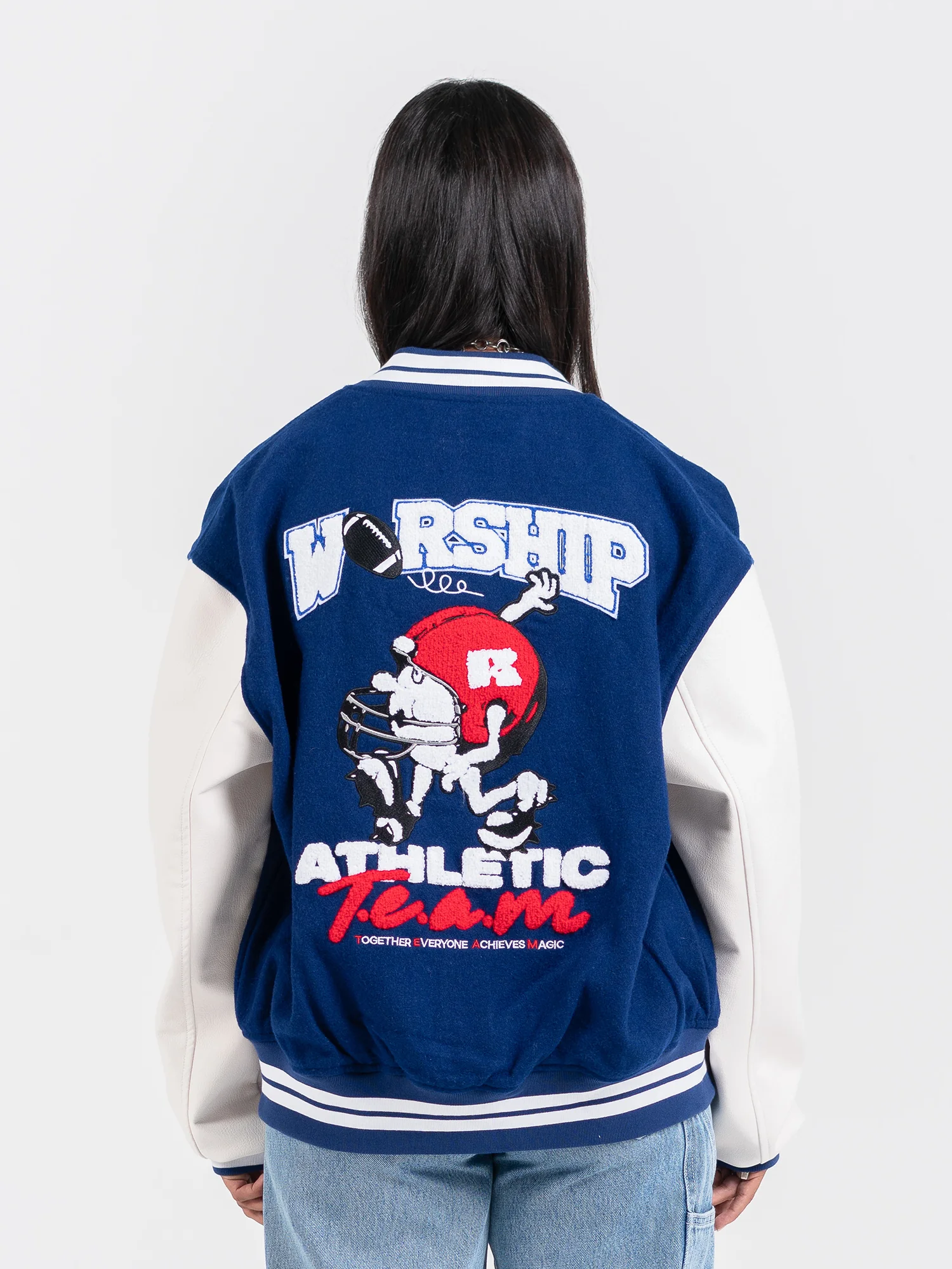 Team Spirit Letterman Jacket - Levitation Blue - Image 2