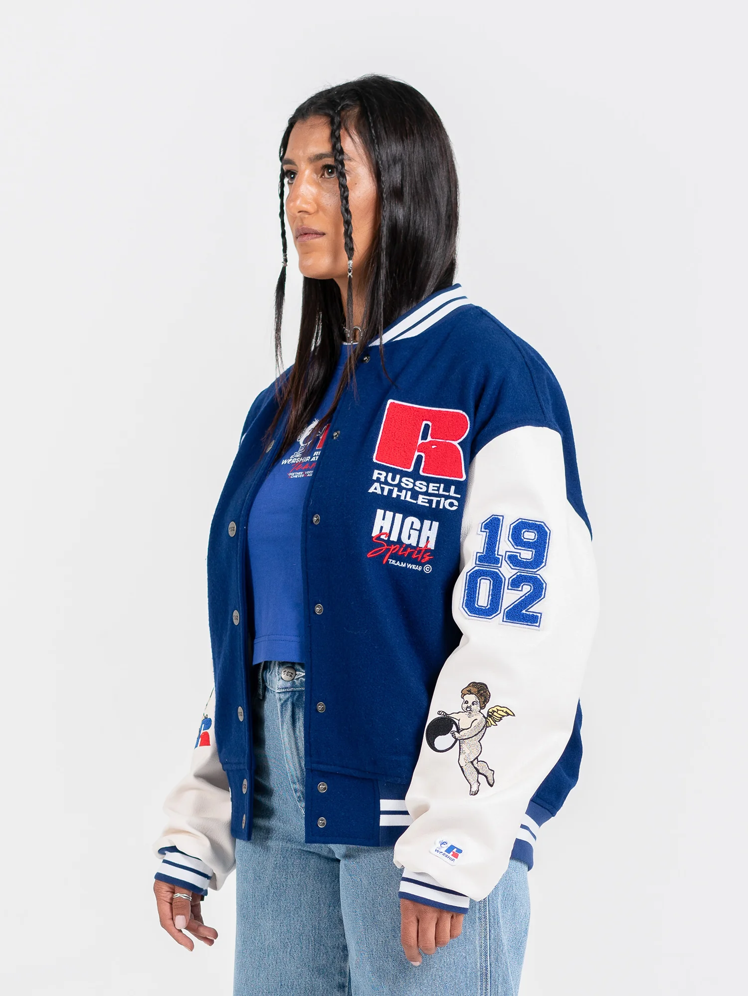 Team Spirit Letterman Jacket - Levitation Blue - Image 3