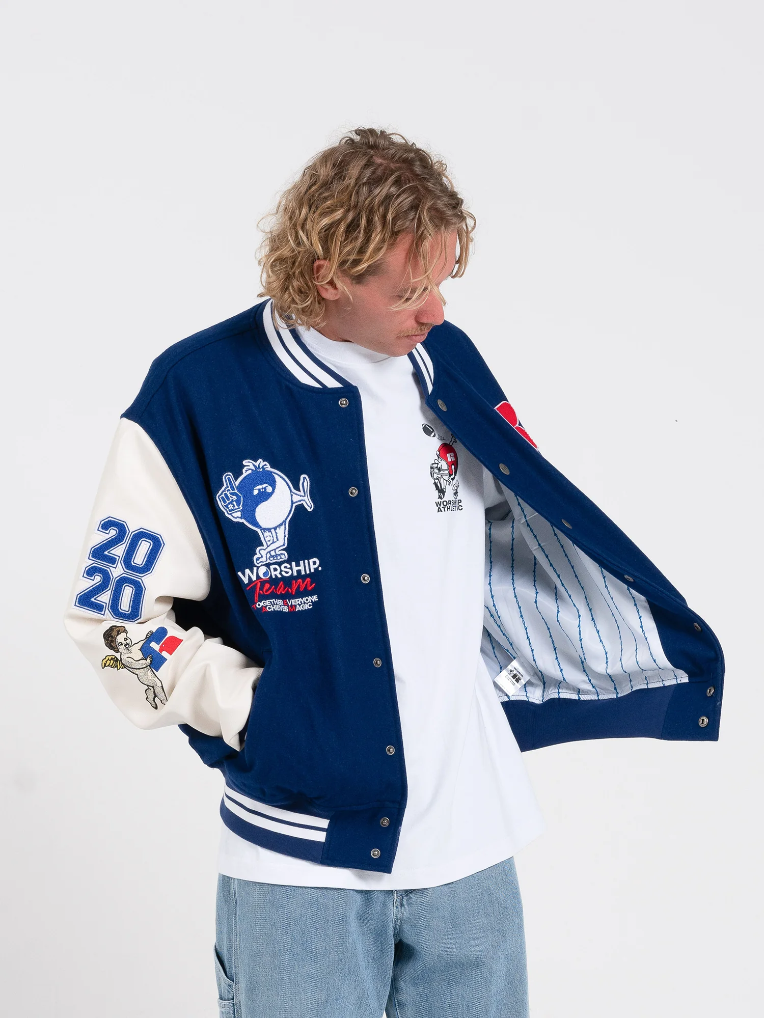 Team Spirit Letterman Jacket - Levitation Blue - Image 10