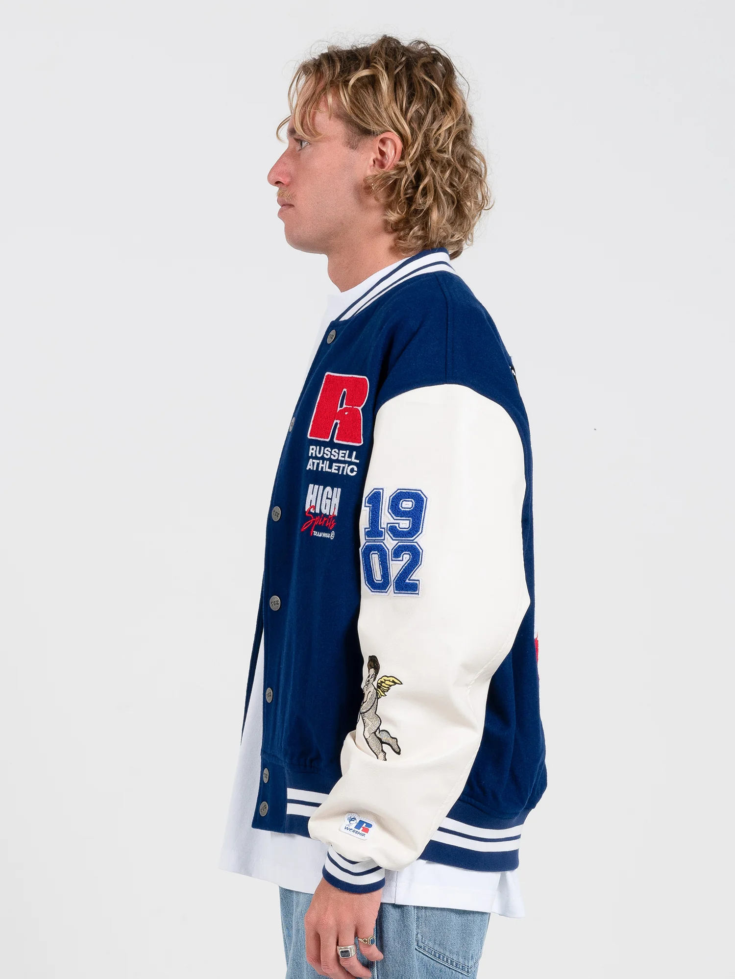Team Spirit Letterman Jacket - Levitation Blue - Image 4