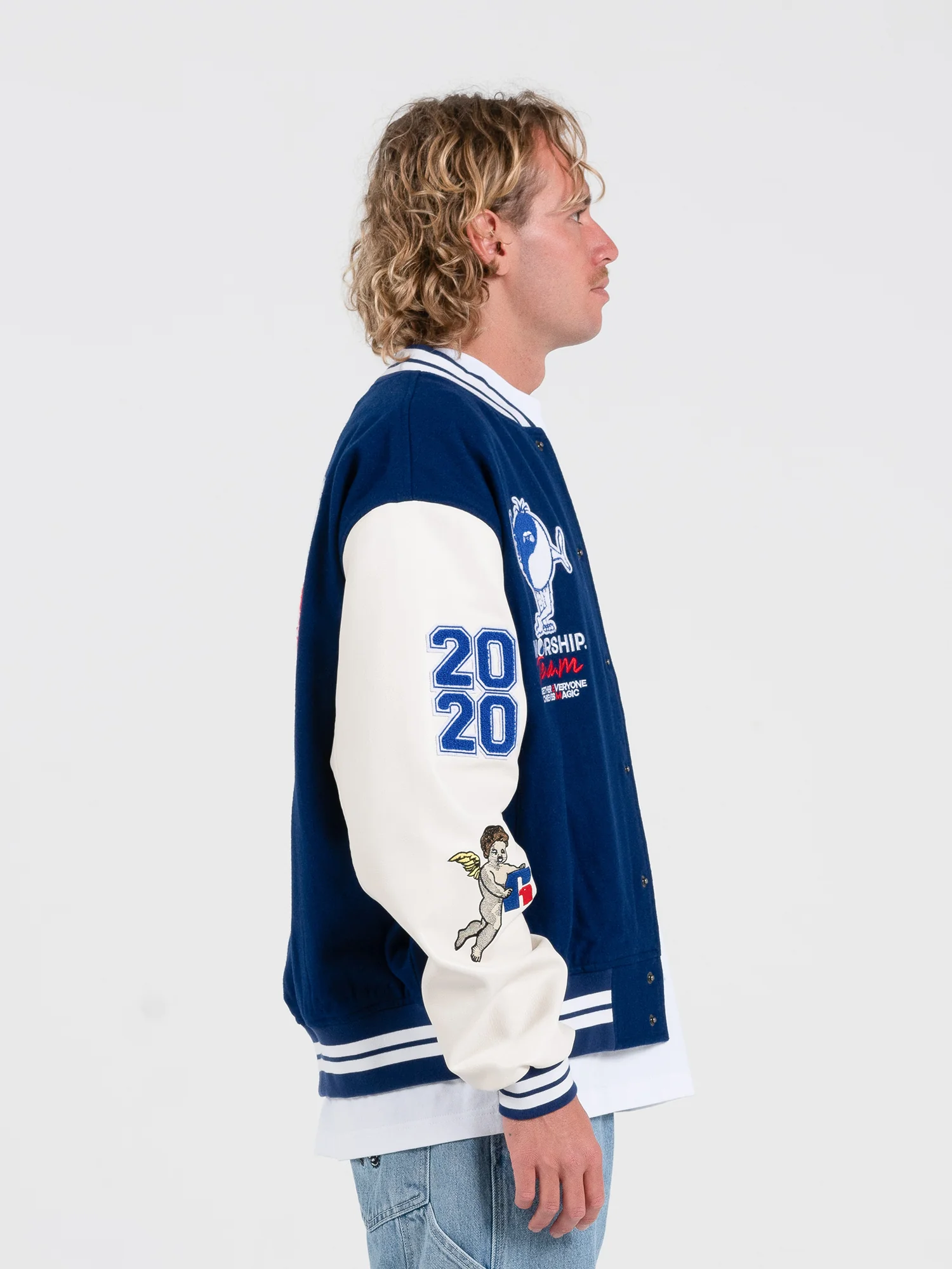 Team Spirit Letterman Jacket - Levitation Blue - Image 7