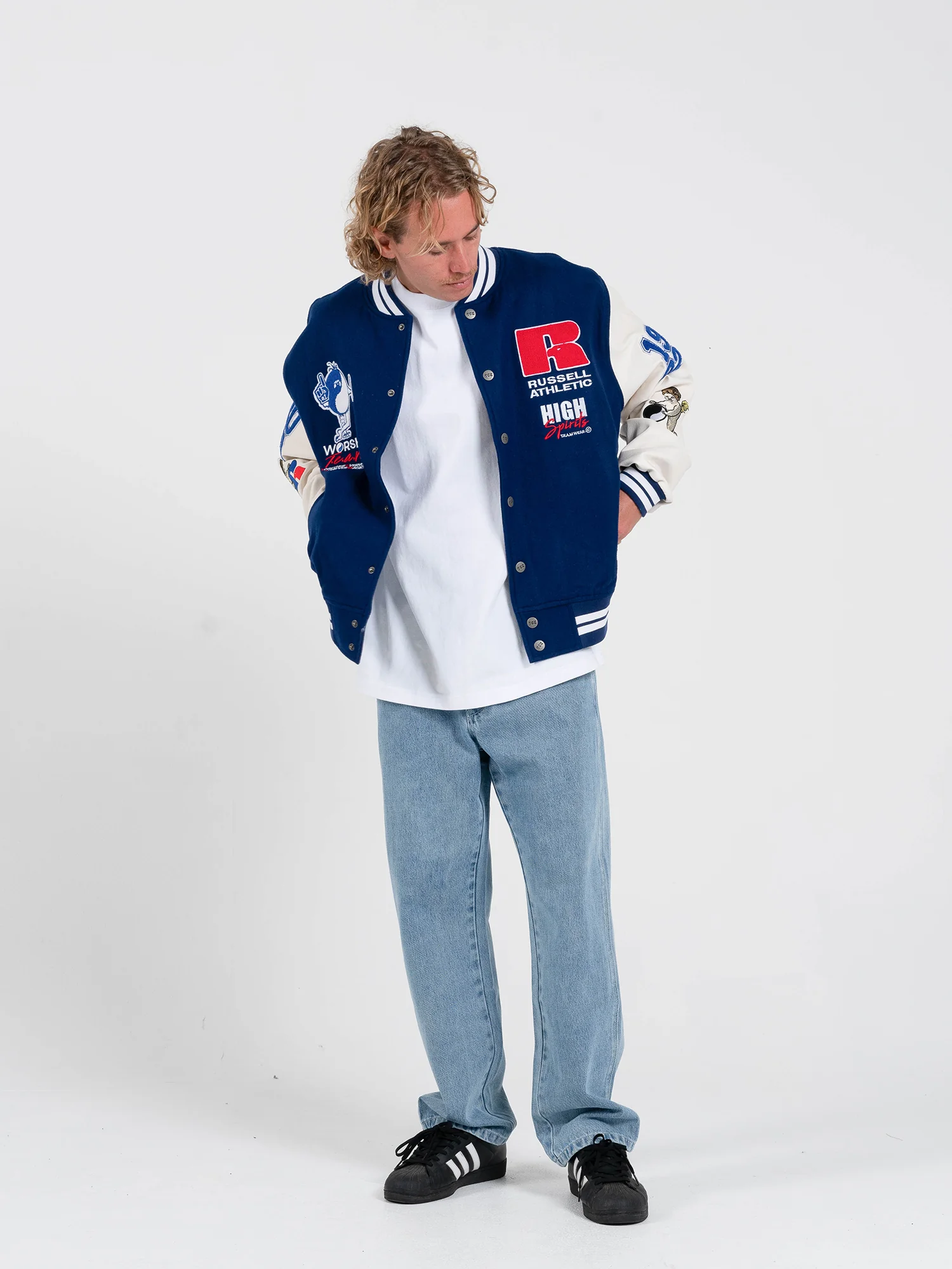 Team Spirit Letterman Jacket - Levitation Blue - Image 9