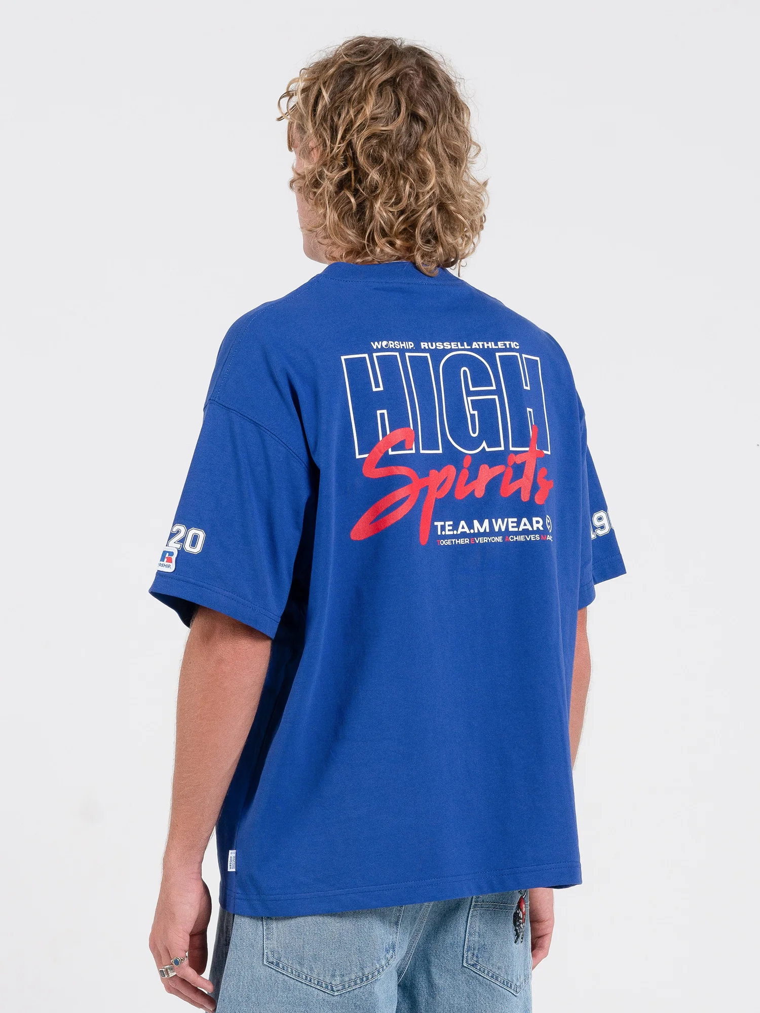Team Spirit Os Tee - Levitation Blue Vintage Washed - Image 5