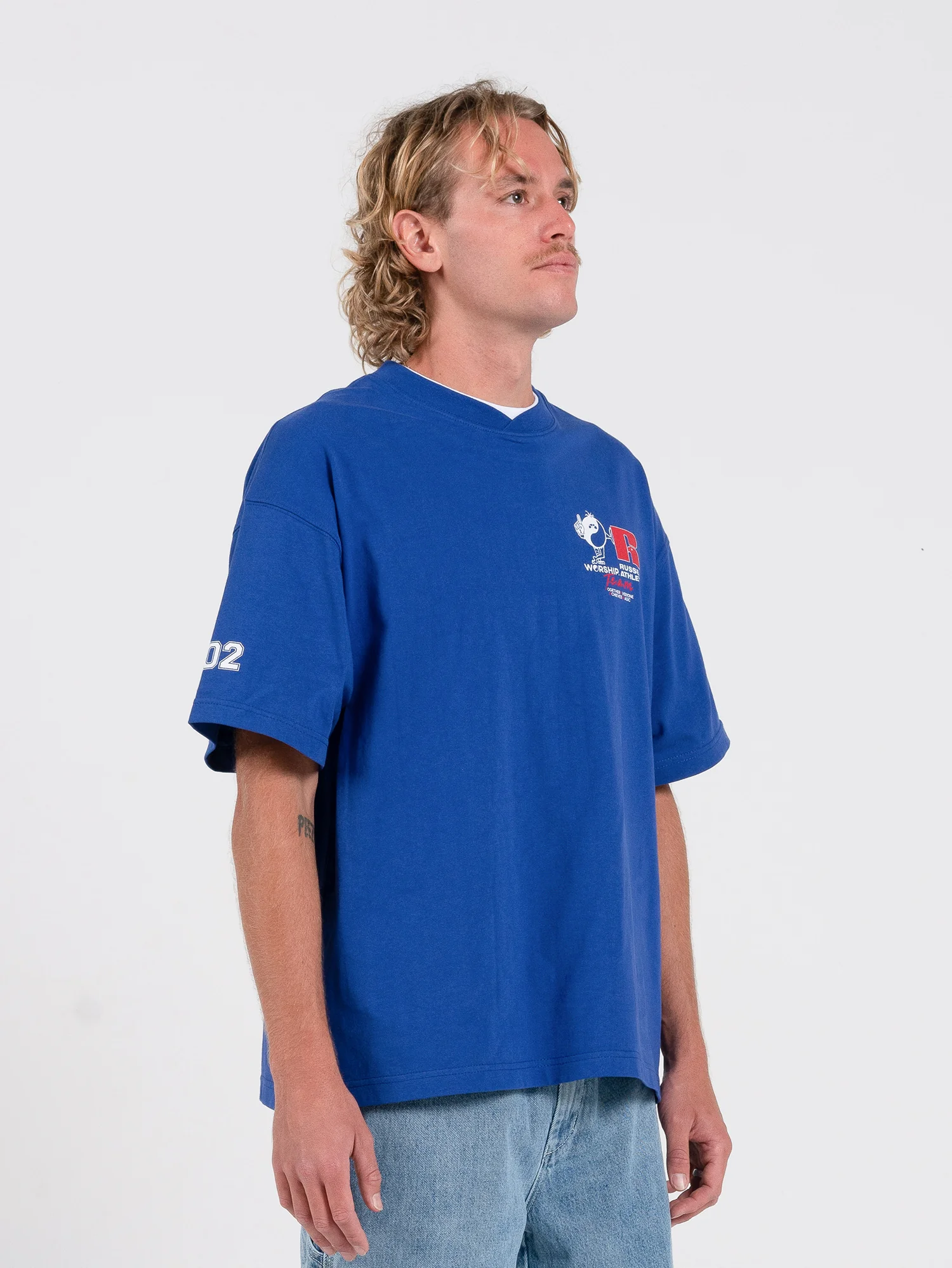 Team Spirit Os Tee - Levitation Blue Vintage Washed - Image 8