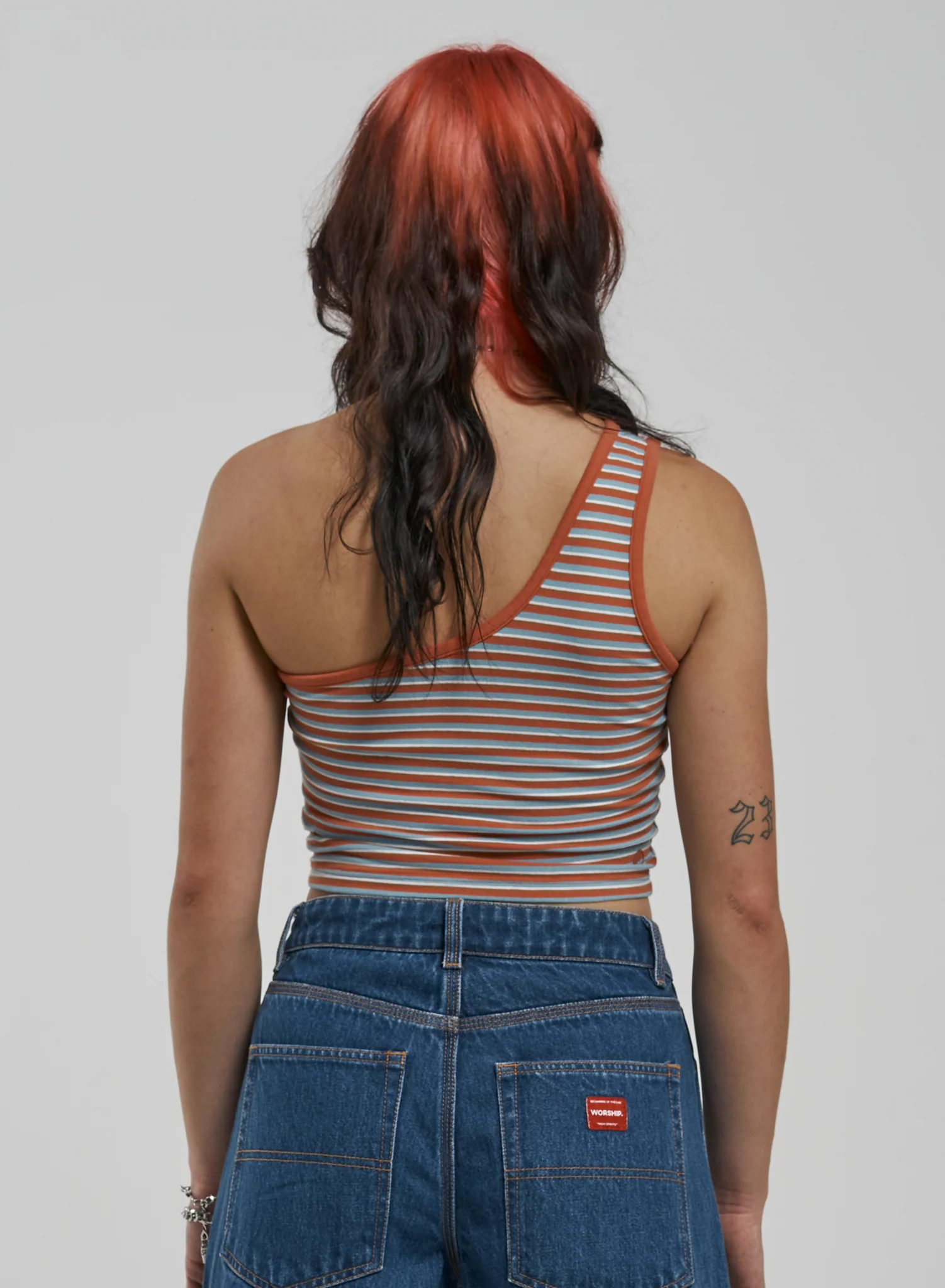 Teenage Dirtbag One Shoulder Top - Agent Orange - Image 2