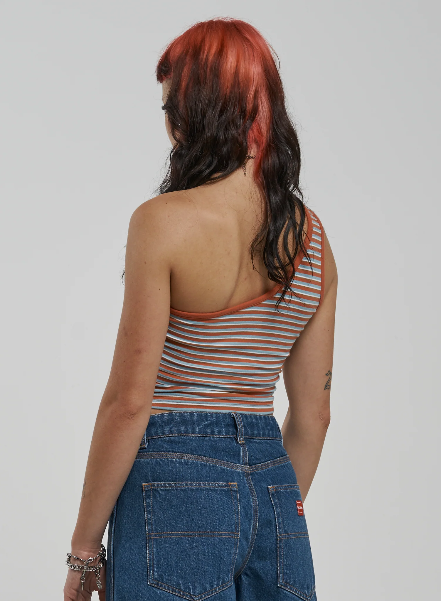 Teenage Dirtbag One Shoulder Top - Agent Orange - Image 3