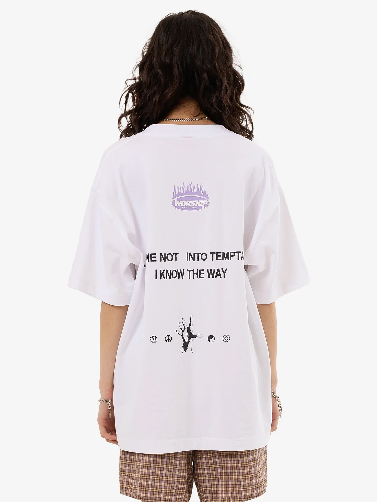 Temptation Oversize Fit Tee - White - Image 2