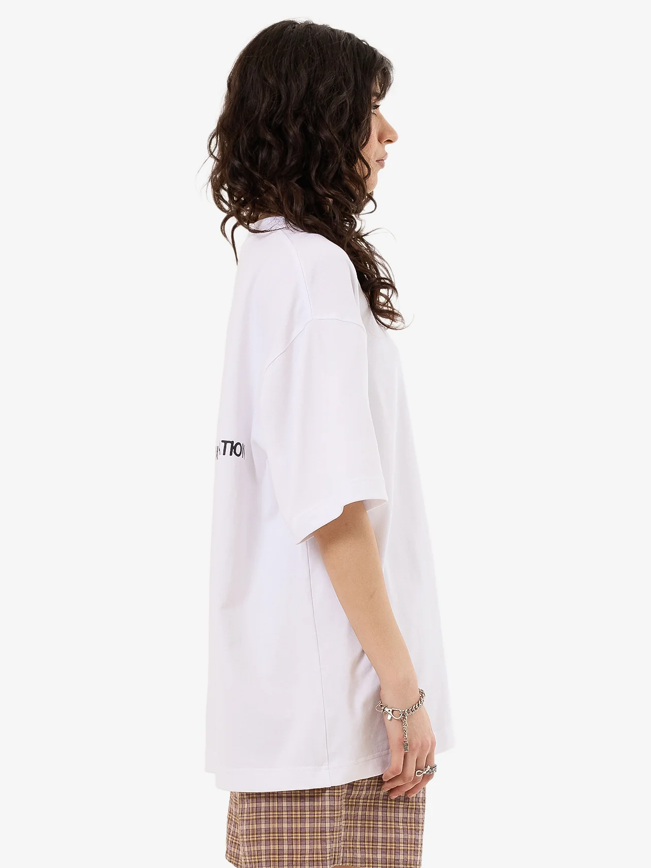 Temptation Oversize Fit Tee - White - Image 4