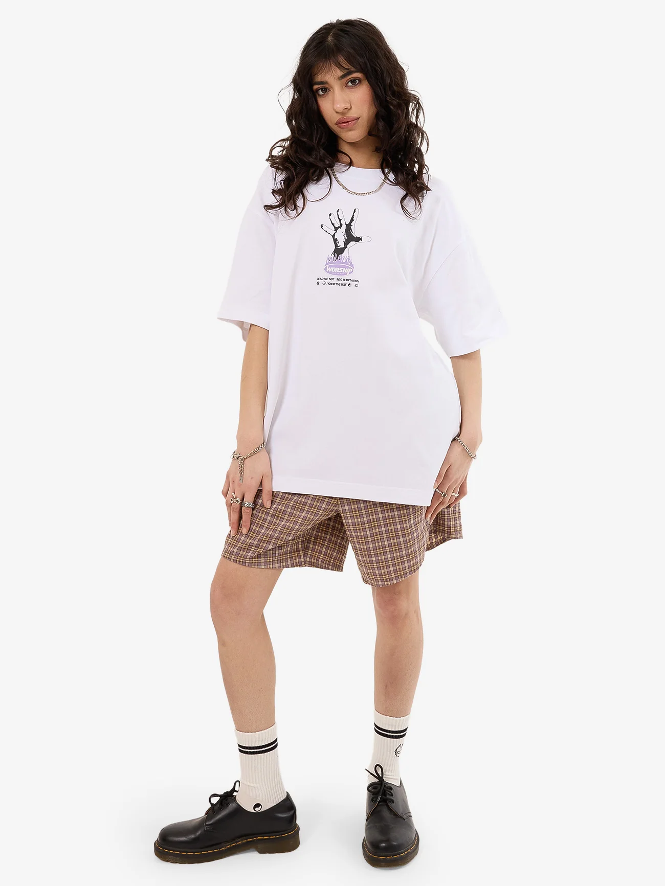 Temptation Oversize Fit Tee - White - Image 5