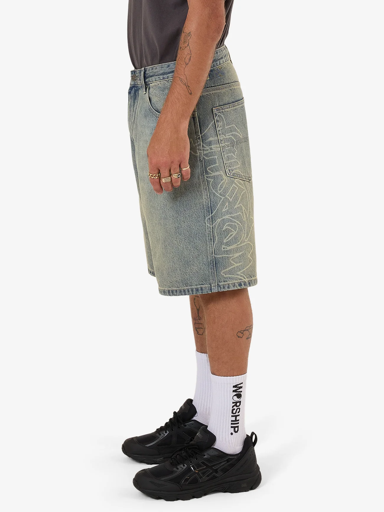 Throws Big Dawg Jean Short - Garage Grime Blue - Image 5