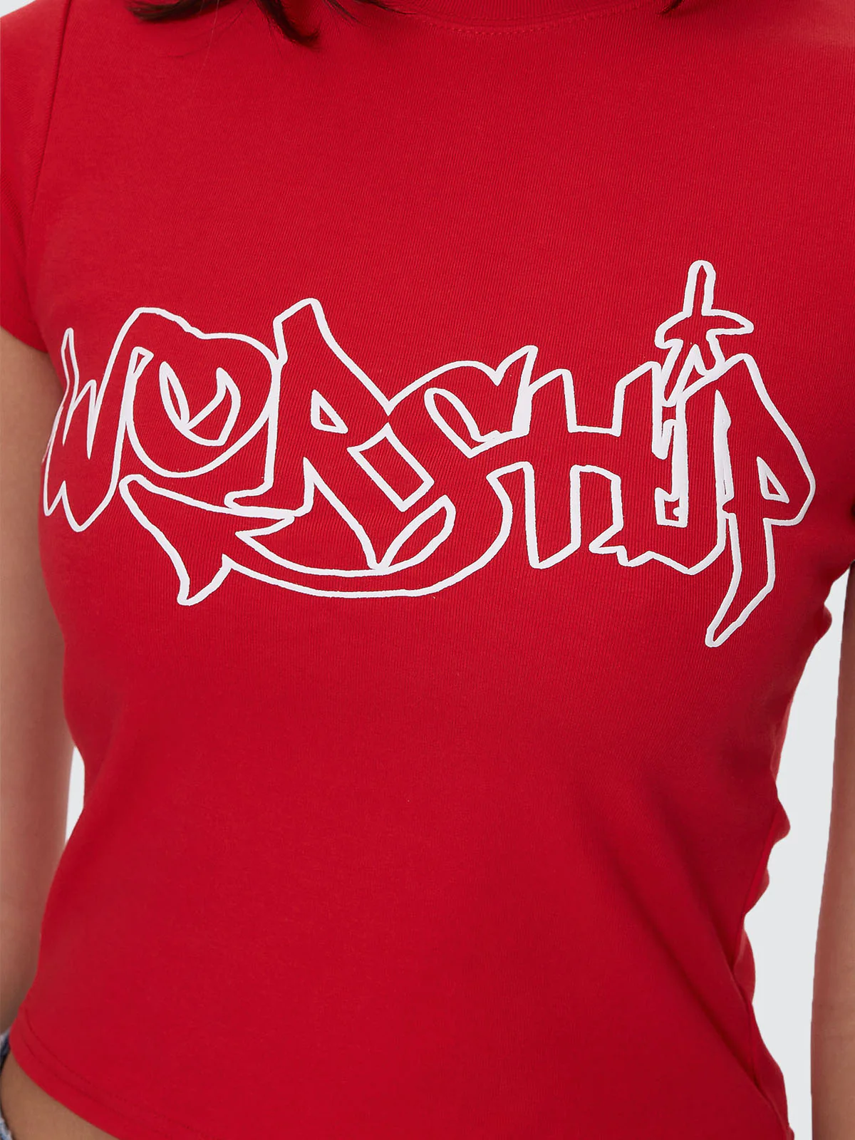 Throws Cap Sleeve Tee - Lucky Red - Image 2
