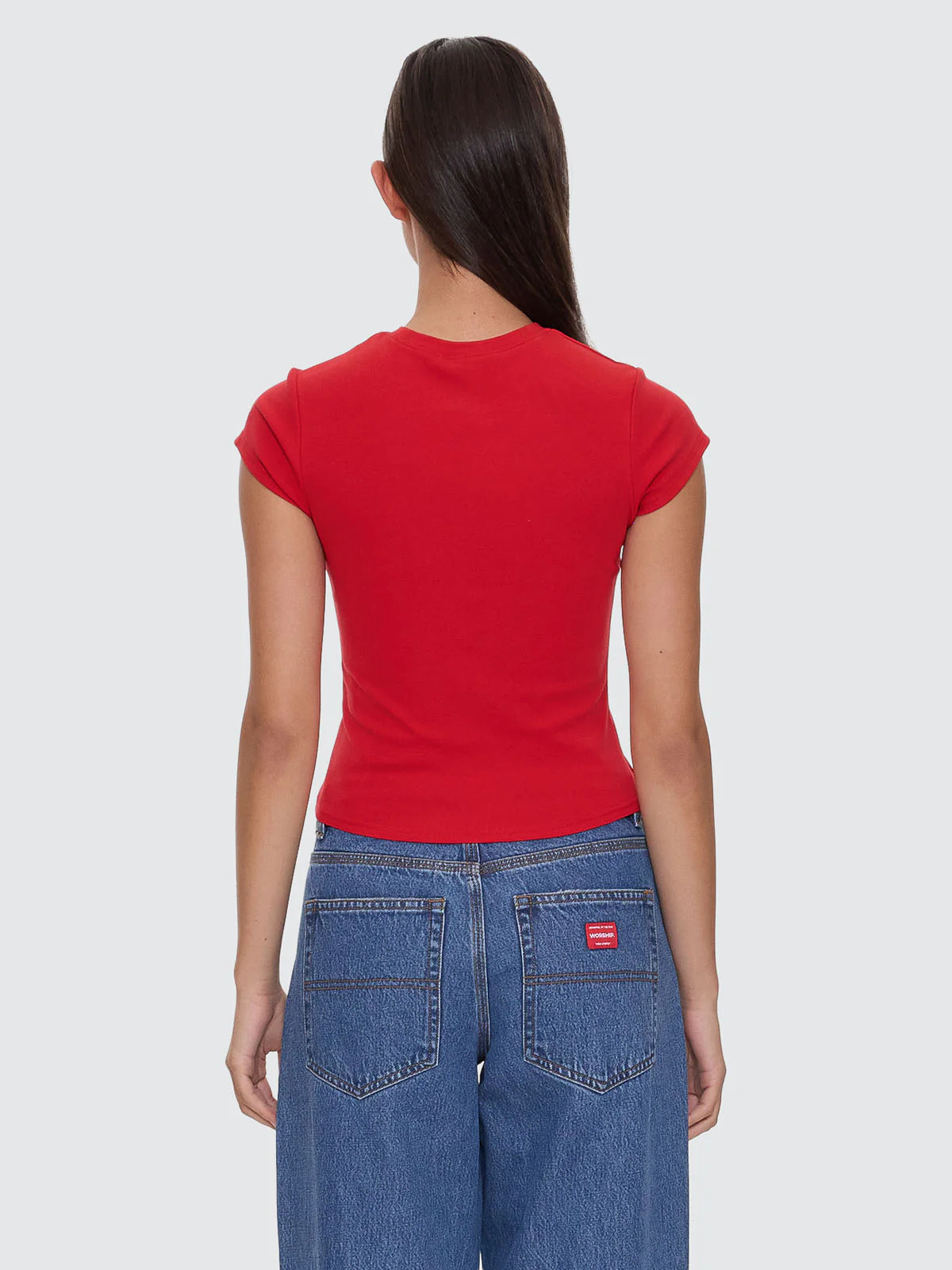Throws Cap Sleeve Tee - Lucky Red - Image 3