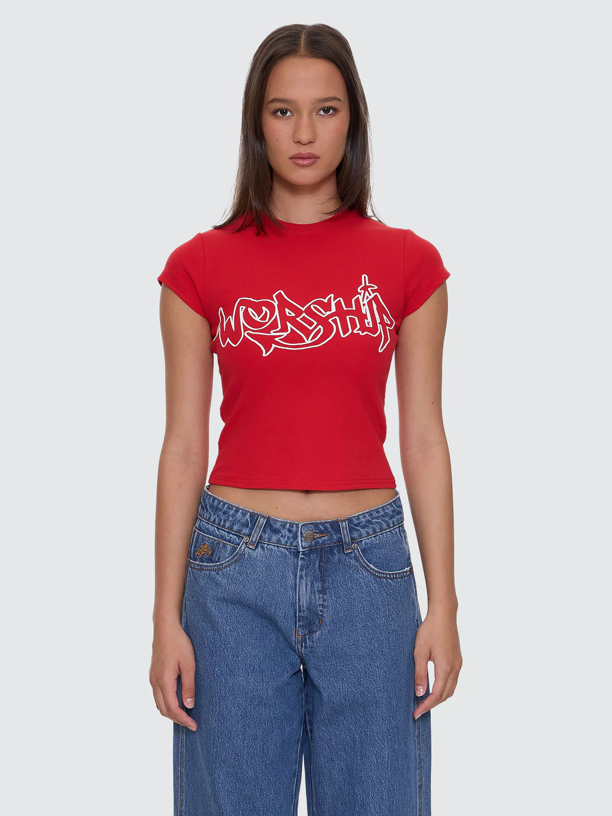 Throws Cap Sleeve Tee - Lucky Red - Image 5