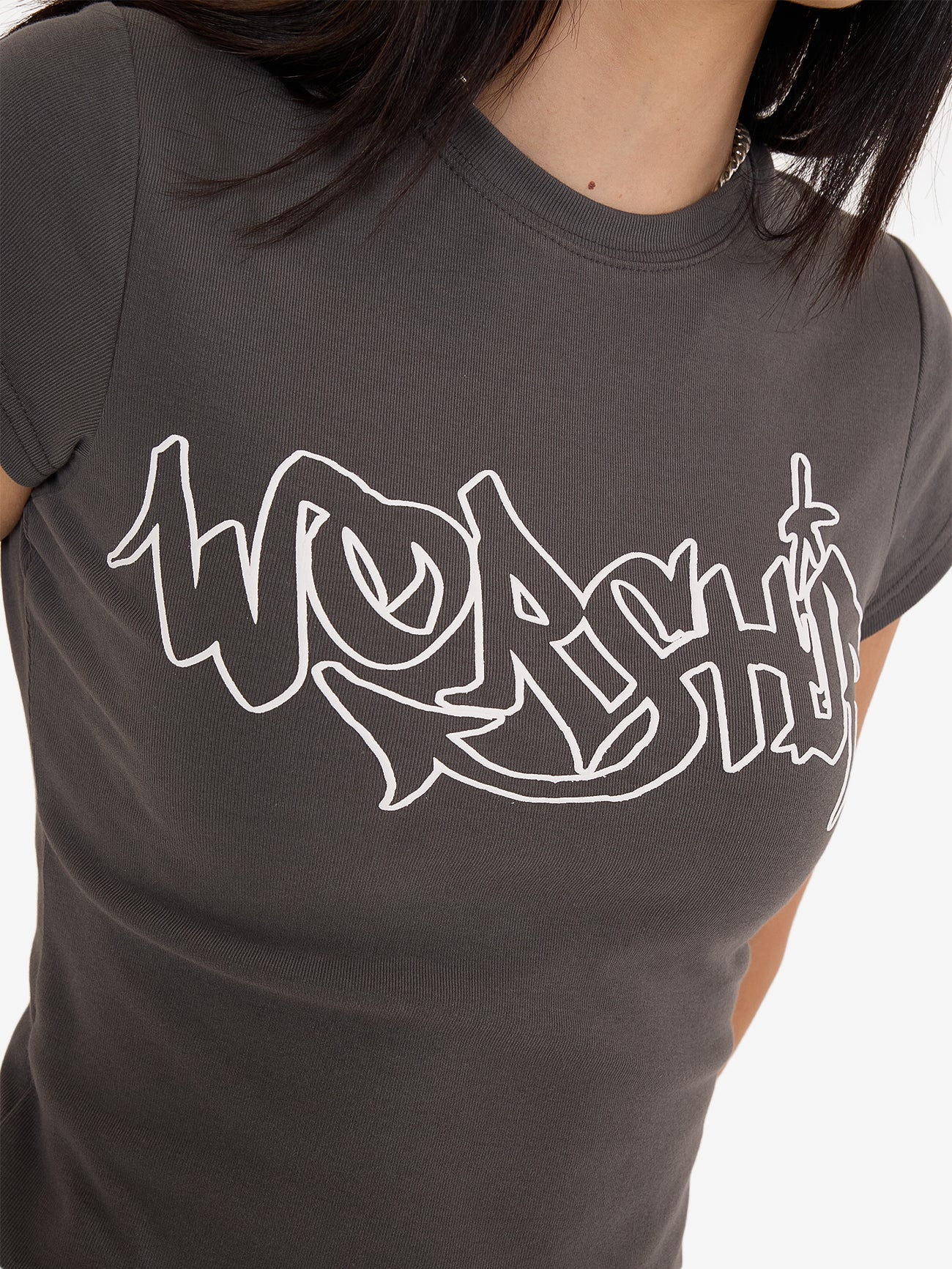 Throws Cap Sleeve Tee - Worn Black - Image 2