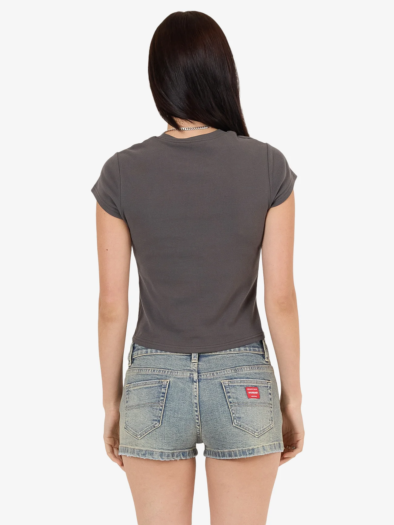 Throws Cap Sleeve Tee - Worn Black - Image 5