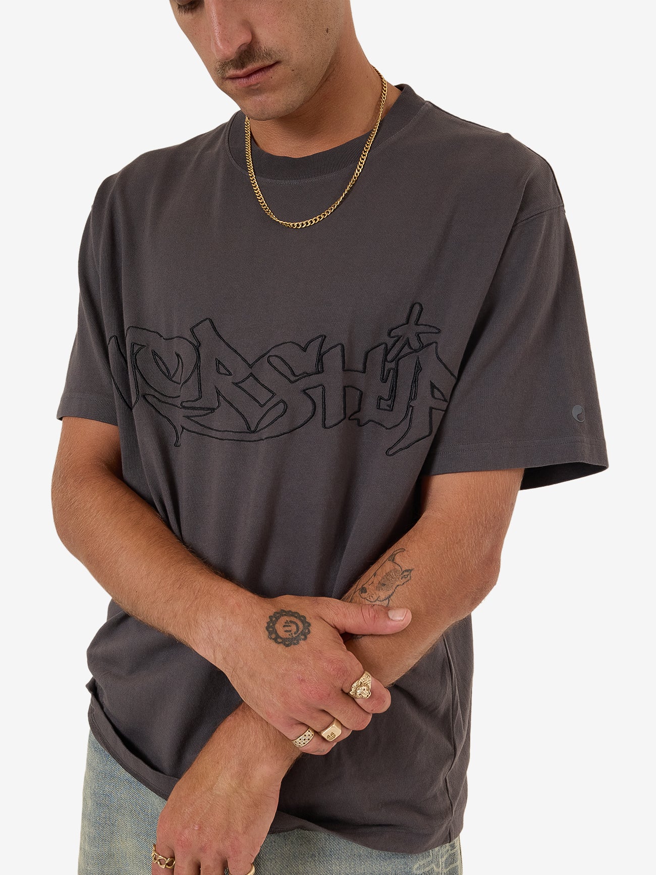 Throws Tee - Worn Black - Image 5