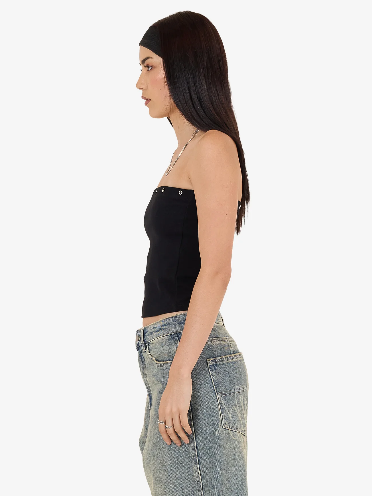 Throws Tube Top - Black - Image 3