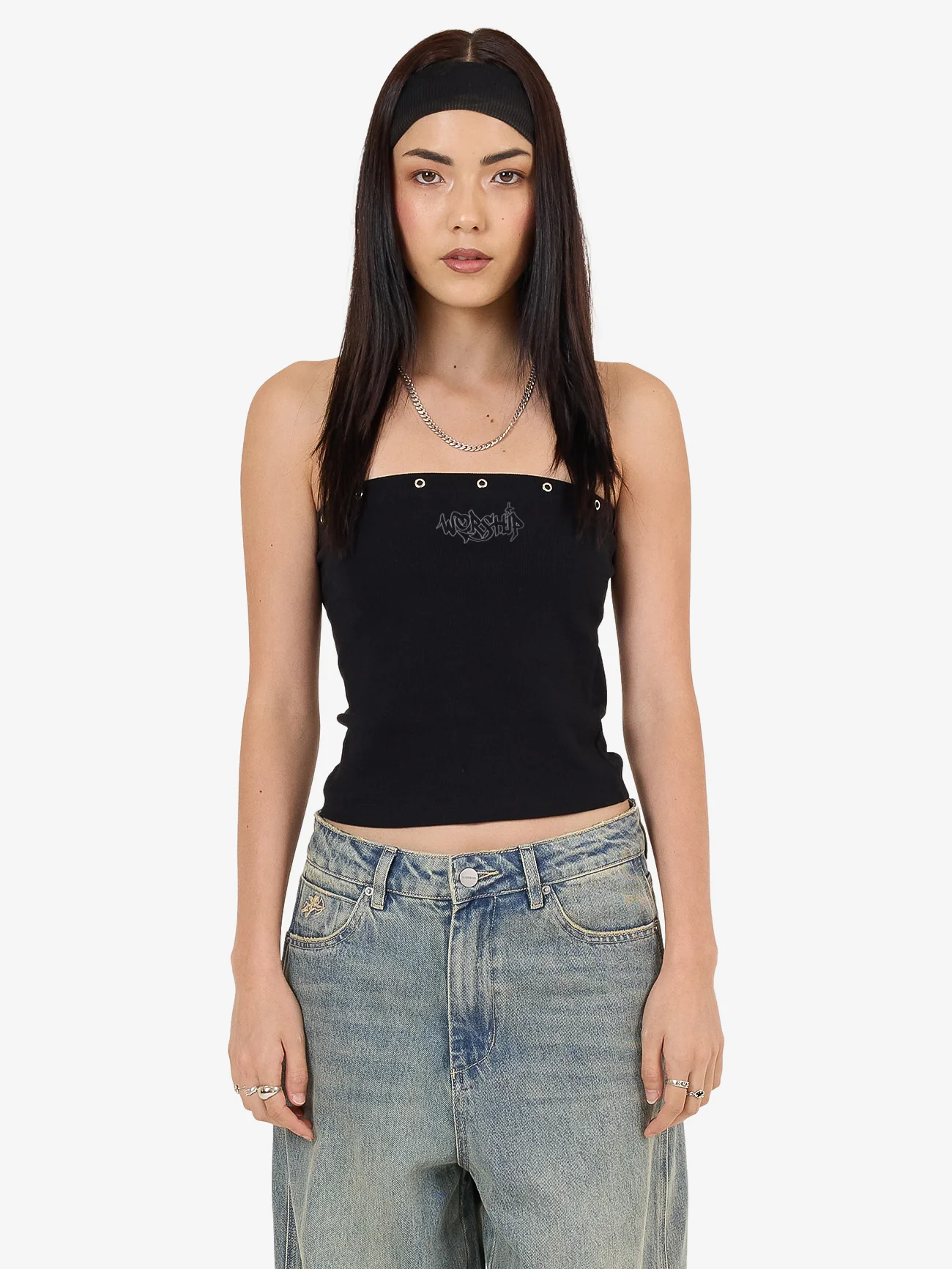 Throws Tube Top - Black - Image 4