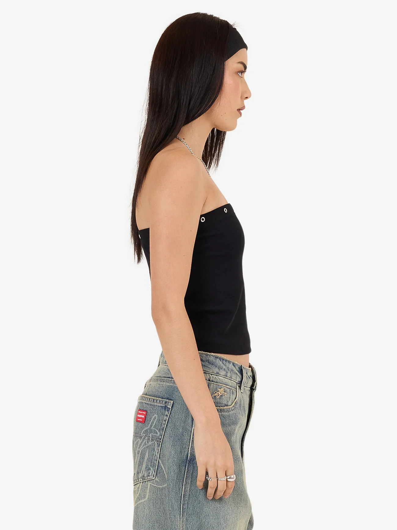 Throws Tube Top - Black - Image 5
