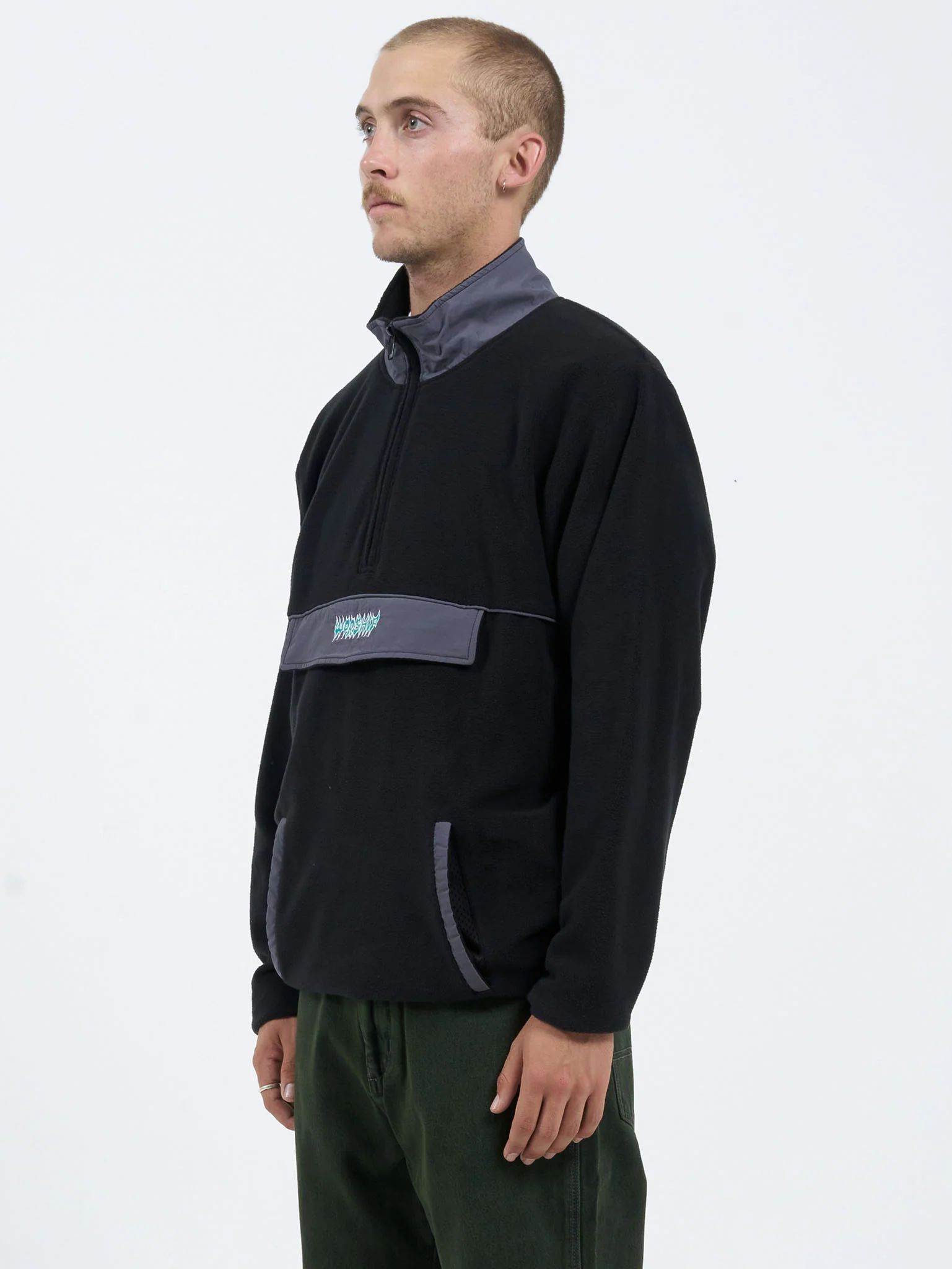 Thunderstruck Quarter Zip Polar Fleece - Black - Image 2