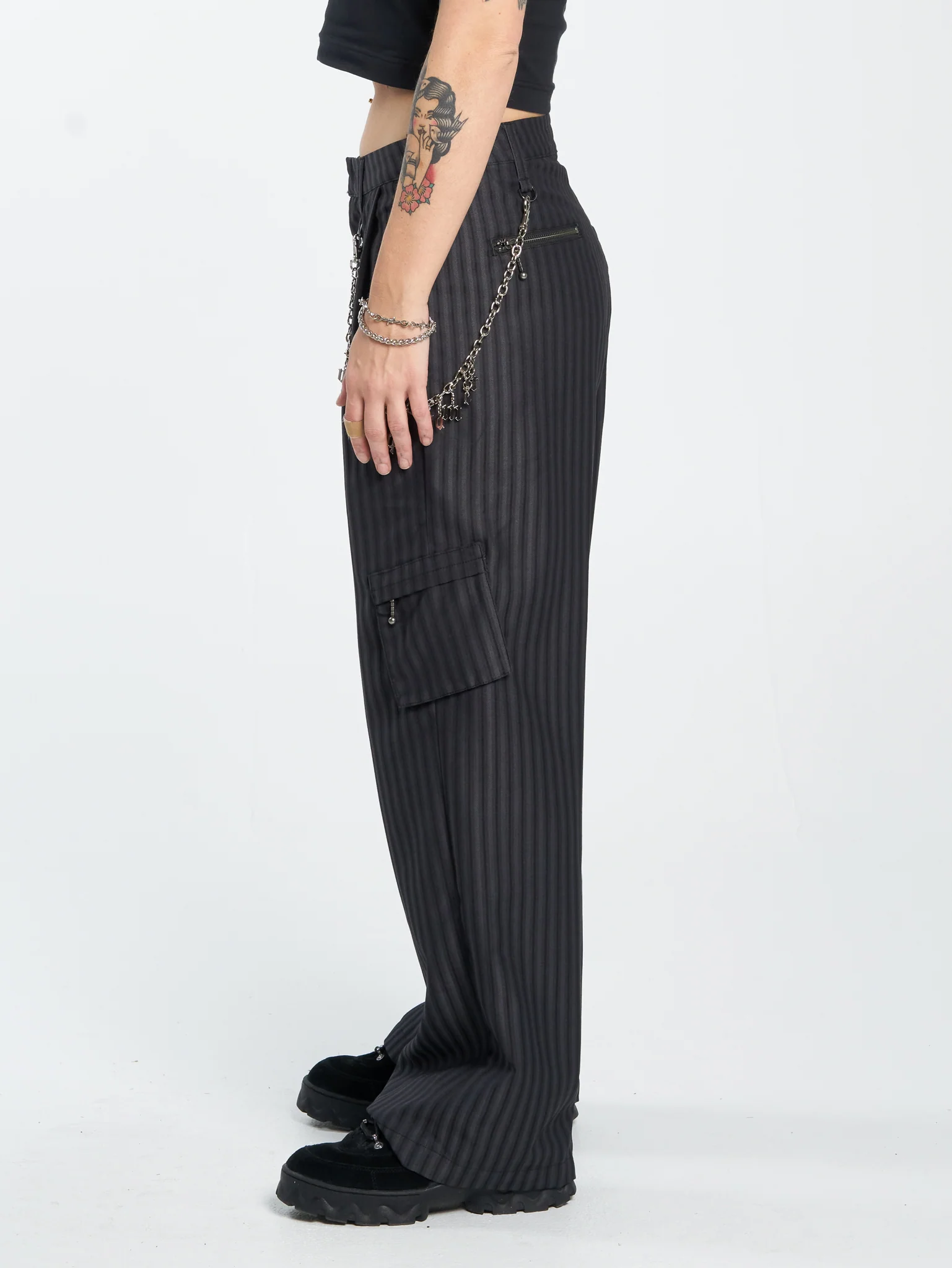 Tick Tock Cargo Suit Pant - Charcoal - Image 3