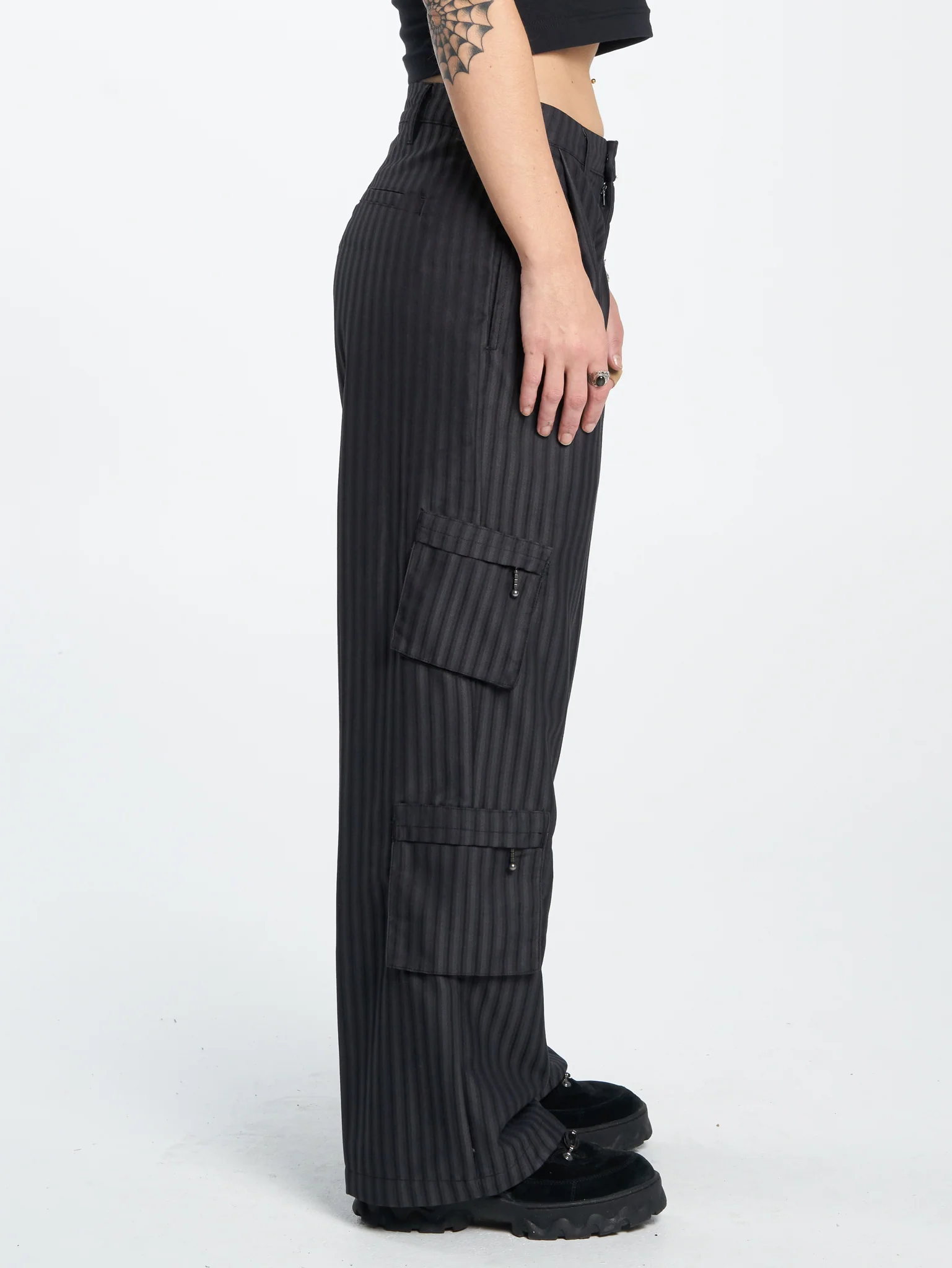 Tick Tock Cargo Suit Pant - Charcoal - Image 4