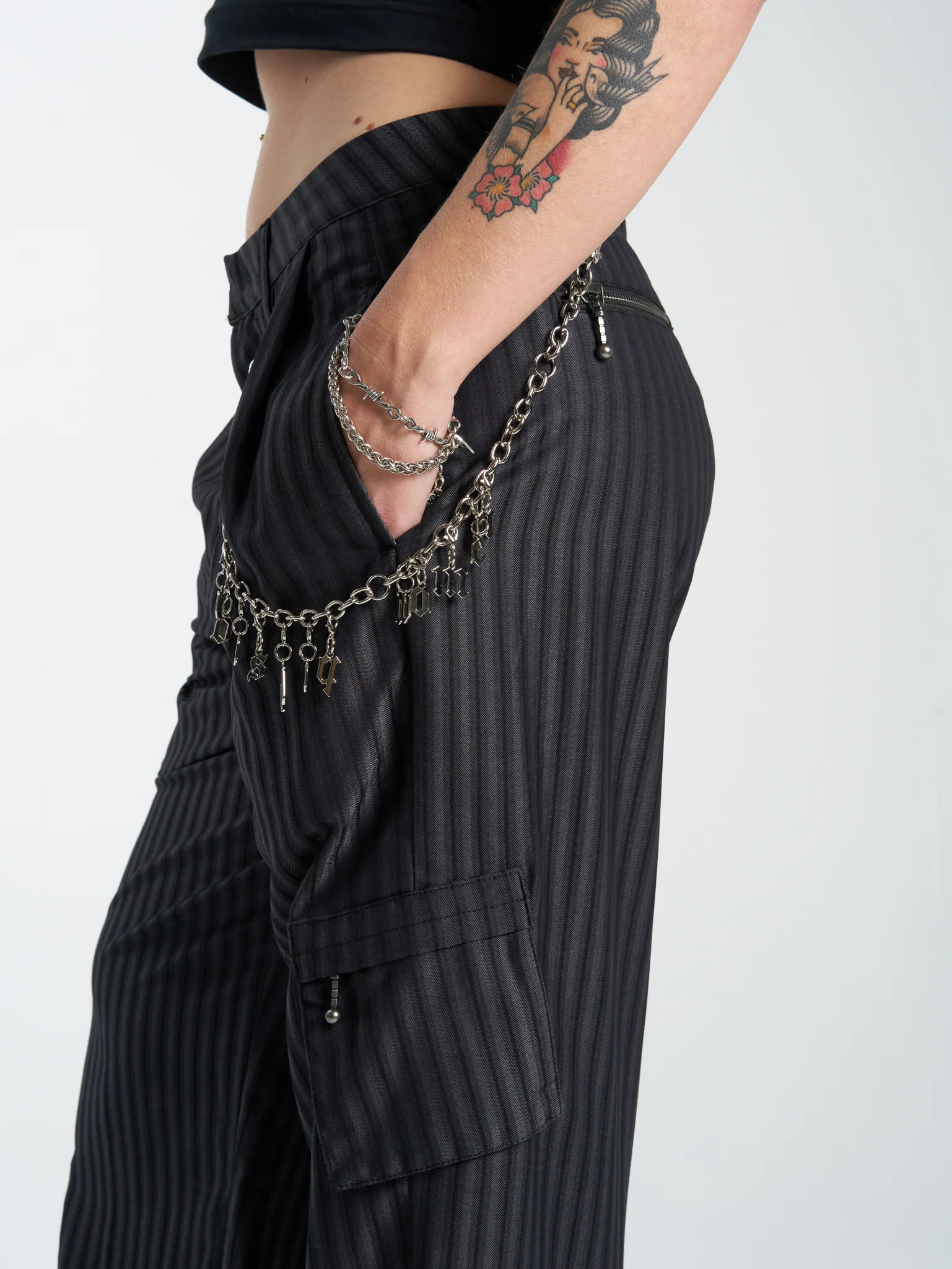Tick Tock Cargo Suit Pant - Charcoal - Image 6