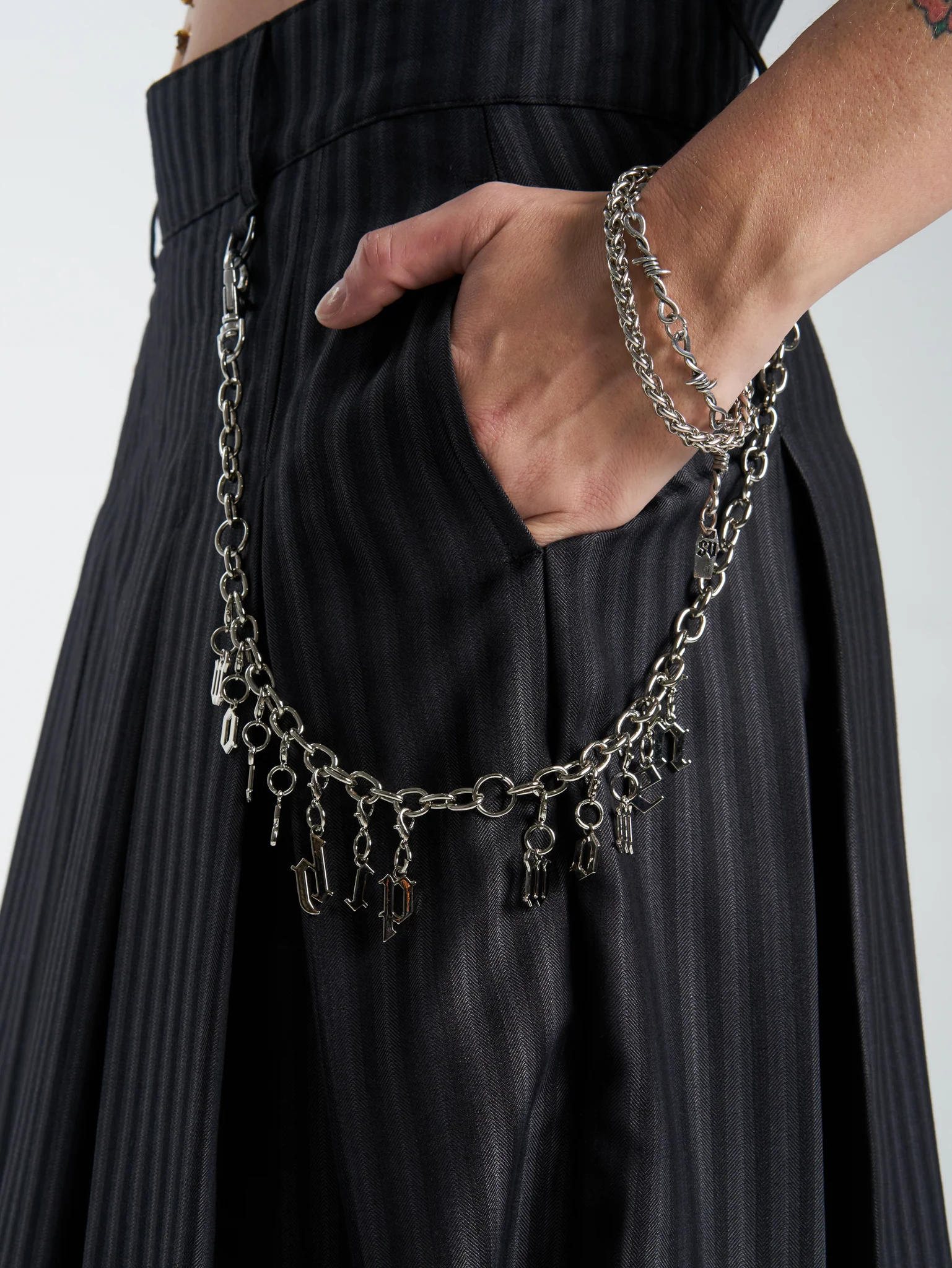 Tick Tock Pleat Skirt - Charcoal - Image 6