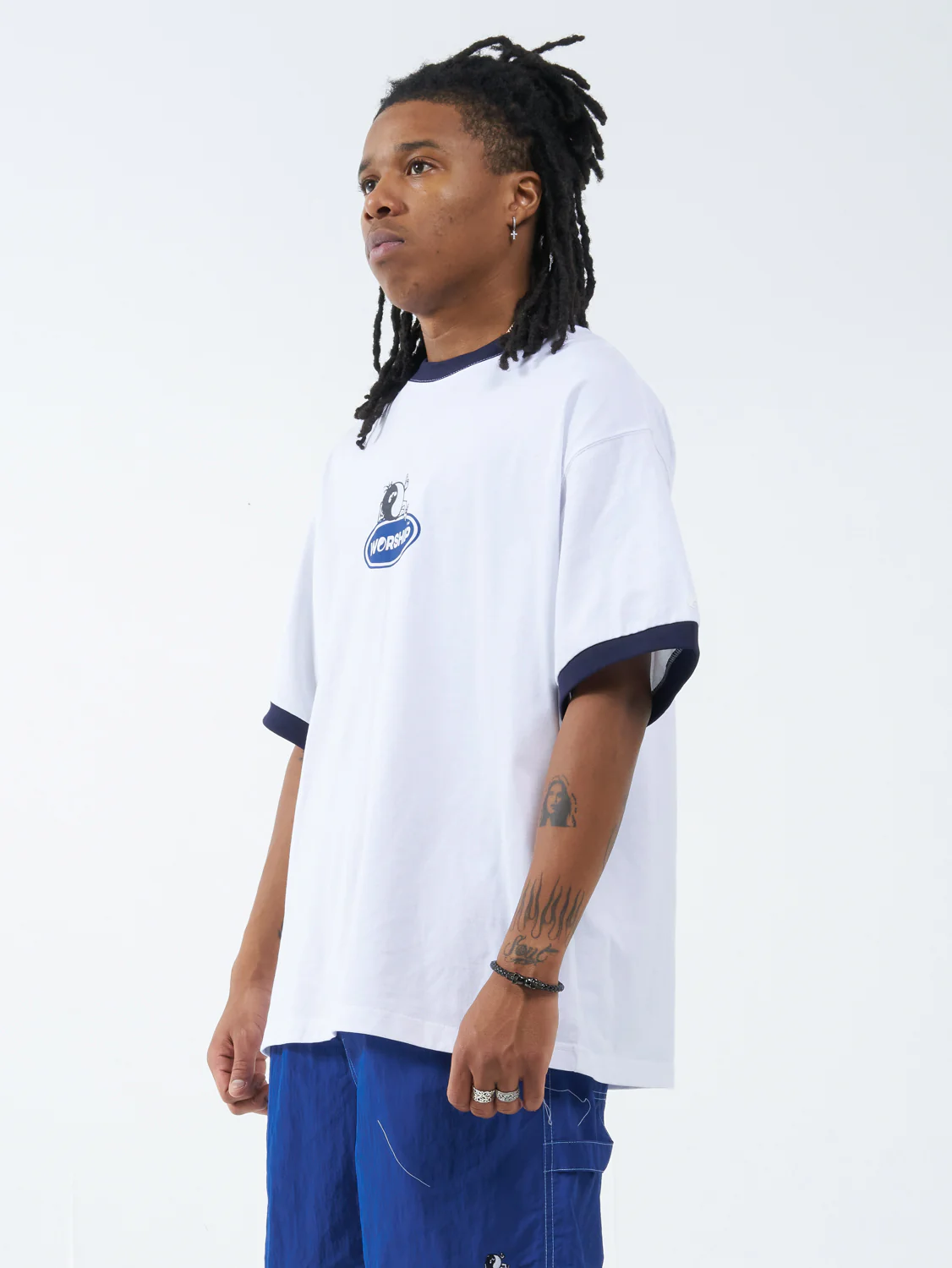 Tommy Two Box Fit Oversize Ringer Tee - White - Image 2