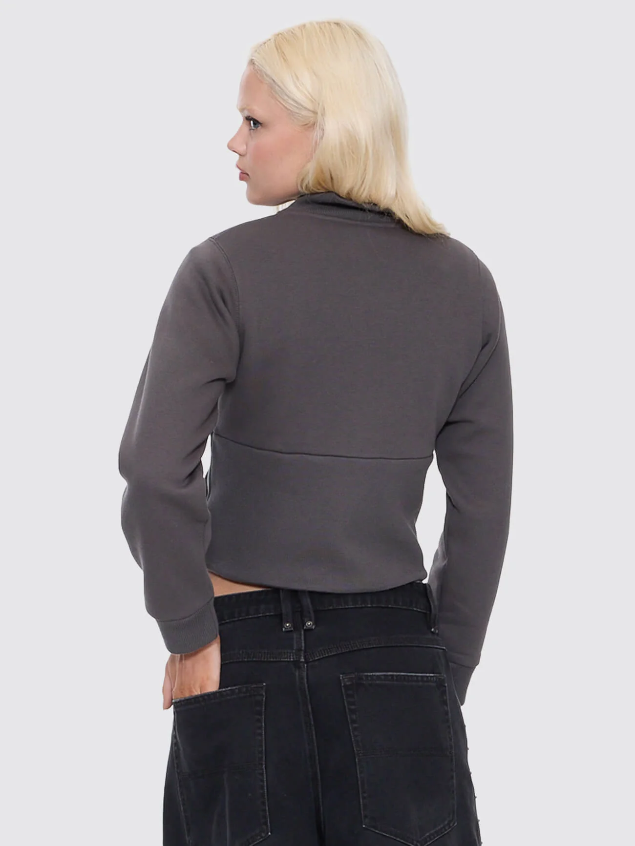 Treasured Y2K Zip Fleece Jacket - Worn Black - Image 4
