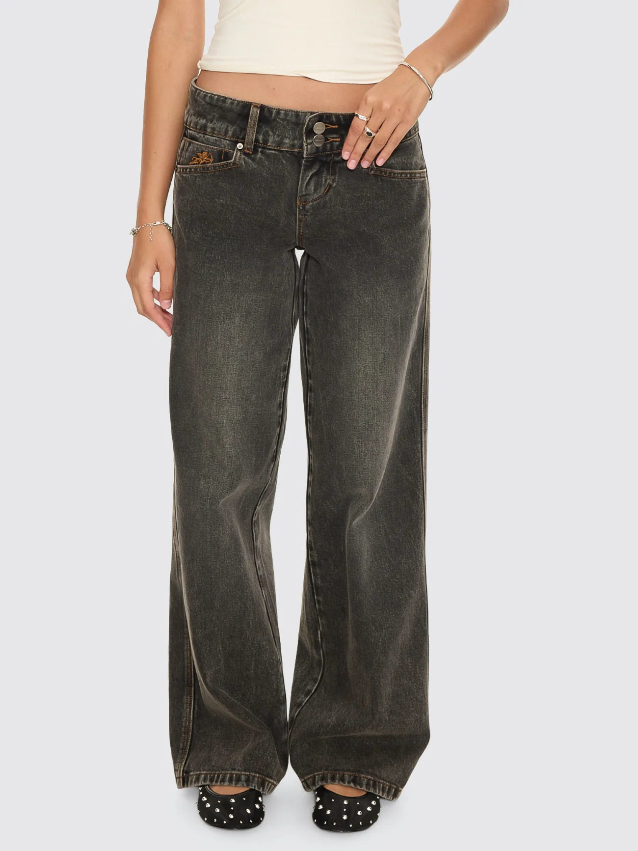 Trudge Baggy Low Rider Jean - Dirty Black - Image 2
