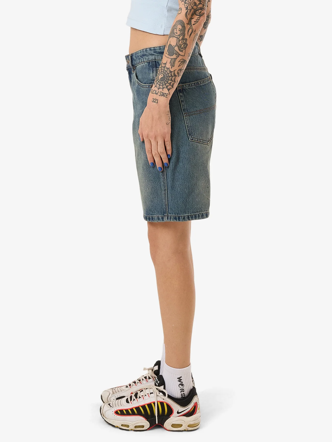 Try Again Sloucher Short - Dirty Mid Blue - Image 3
