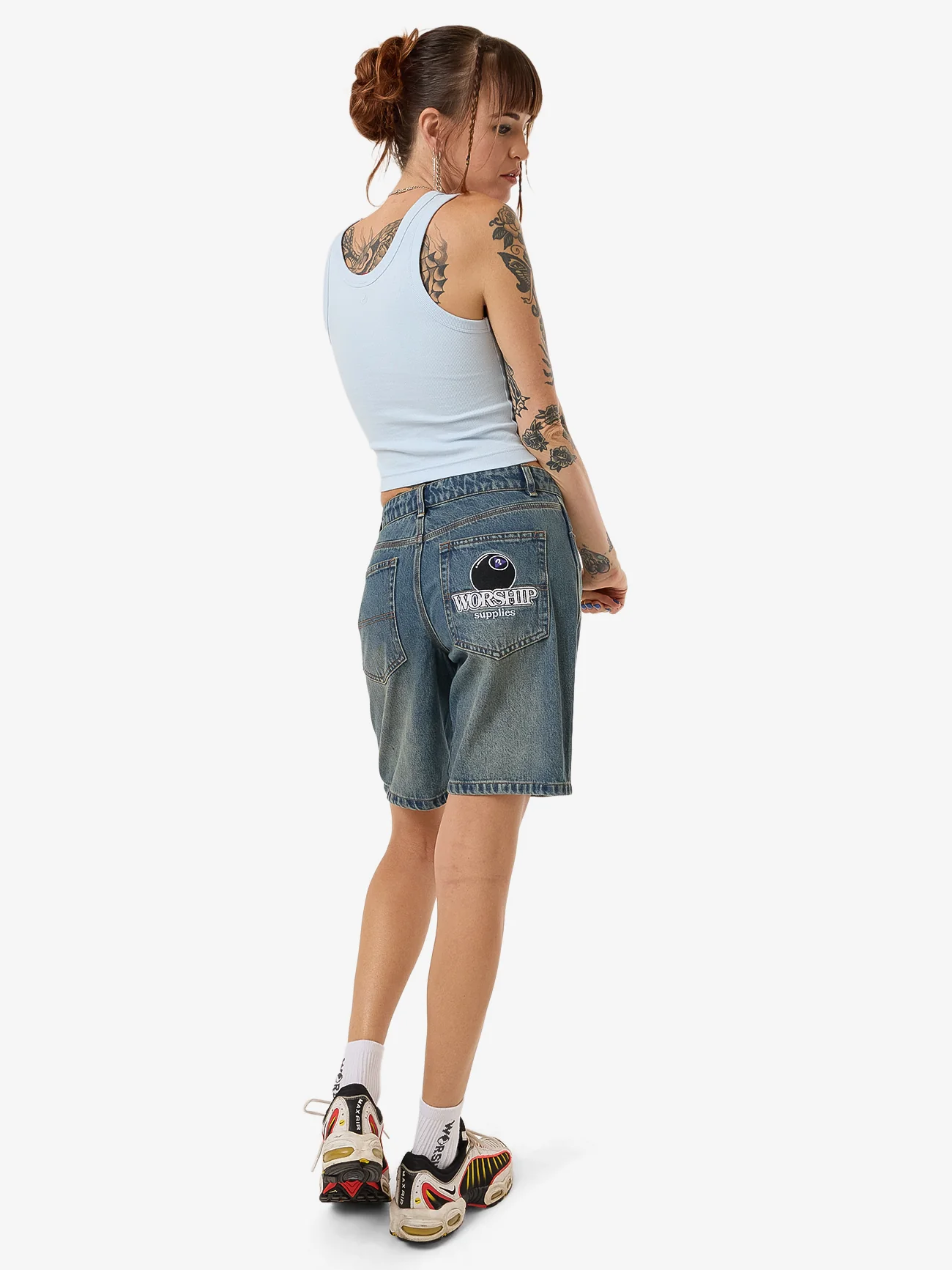 Try Again Sloucher Short - Dirty Mid Blue - Image 6