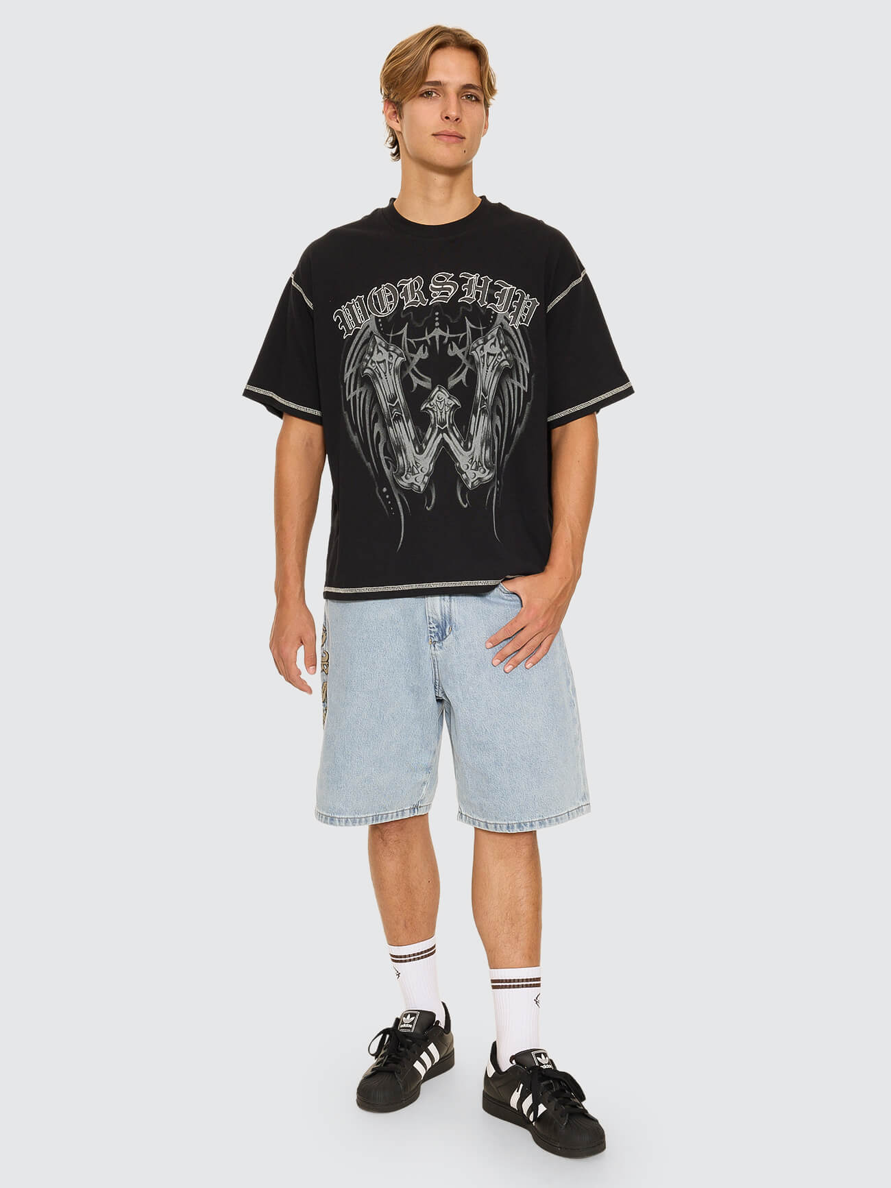 Turmoil Oversize Tee - Washed Black - Image 3