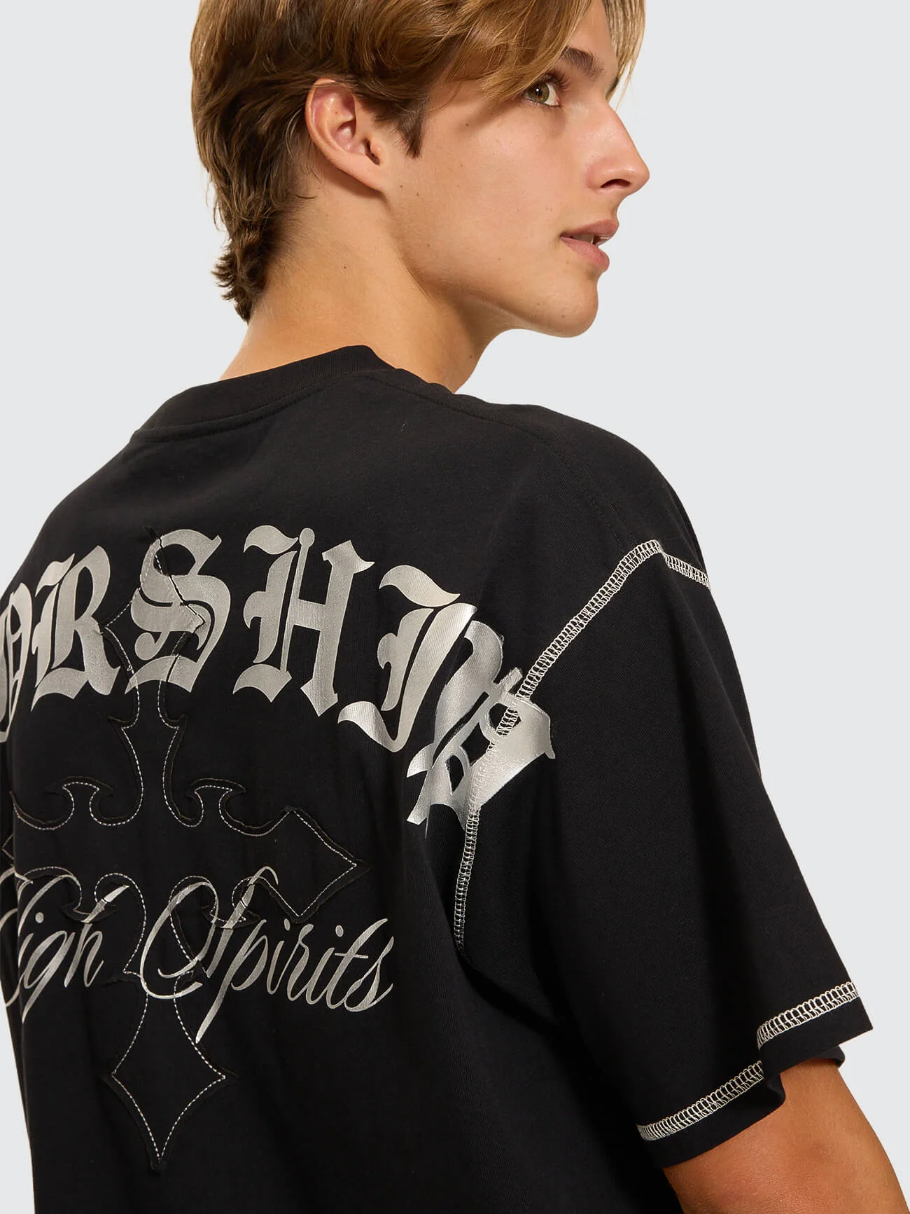 Turmoil Oversize Tee - Washed Black - Image 8