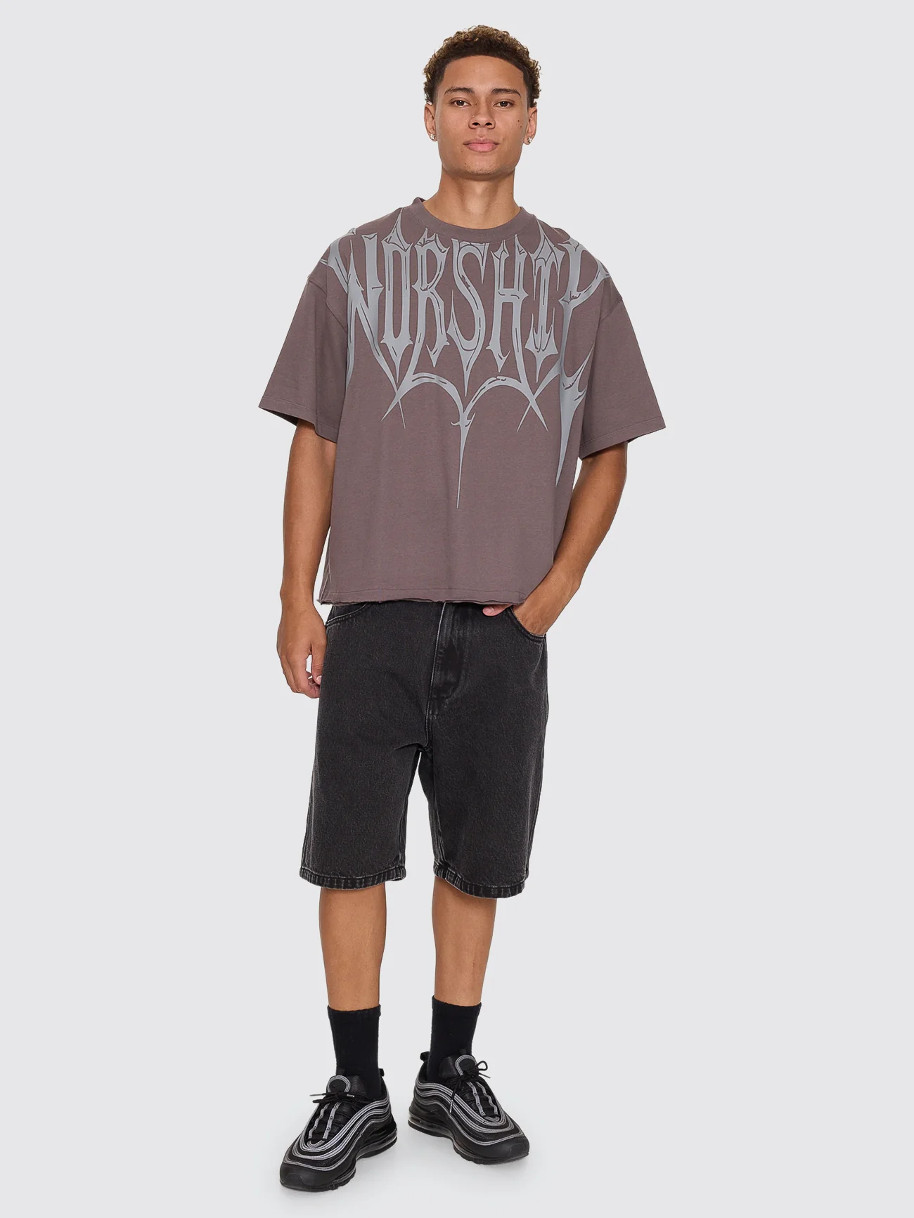 Unchained Box Crop Tee - Worn Black - Image 3