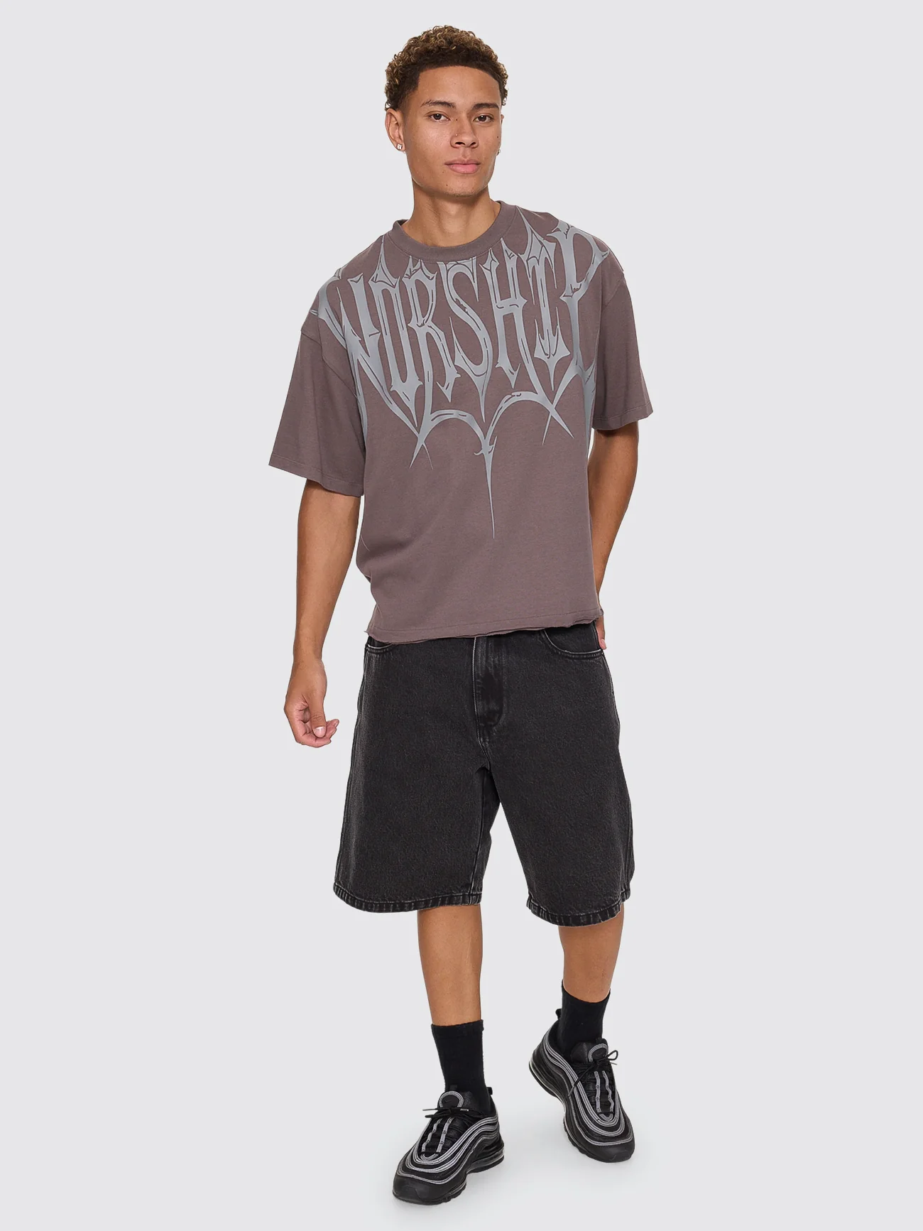 Unchained Box Crop Tee - Worn Black - Image 7