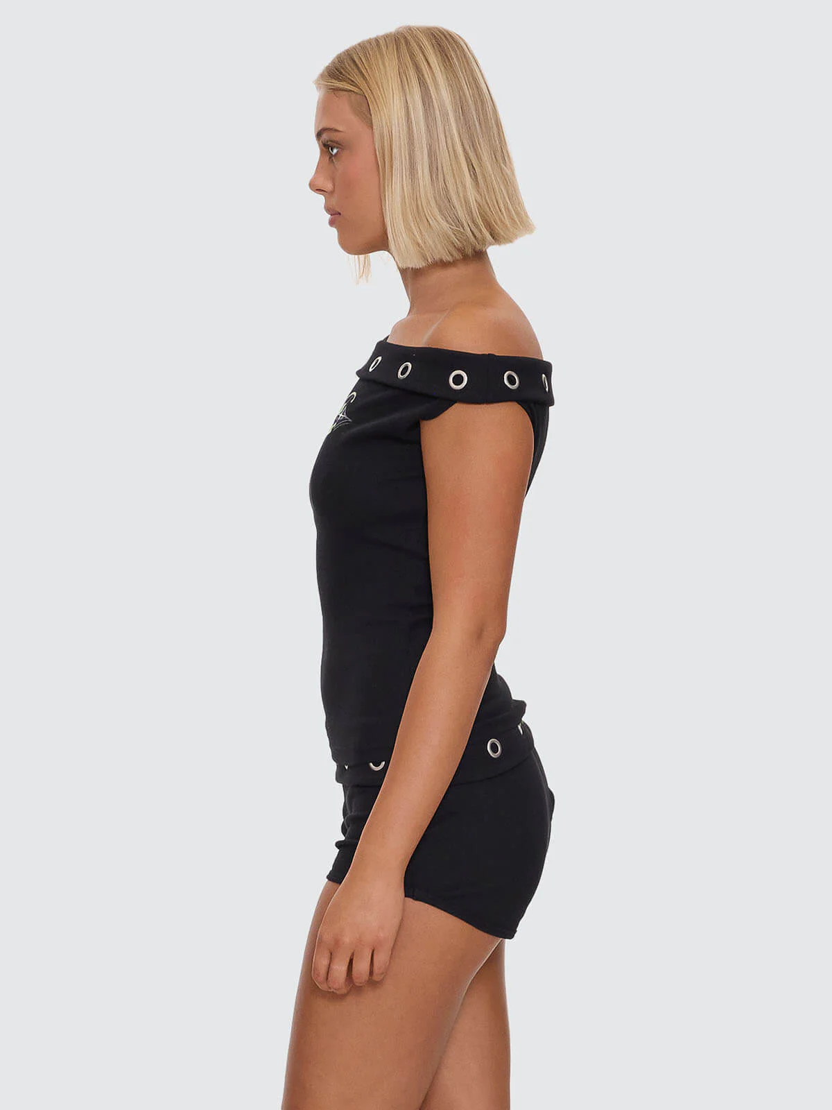 Ventura Cold Shoulder Top - Black - Image 3