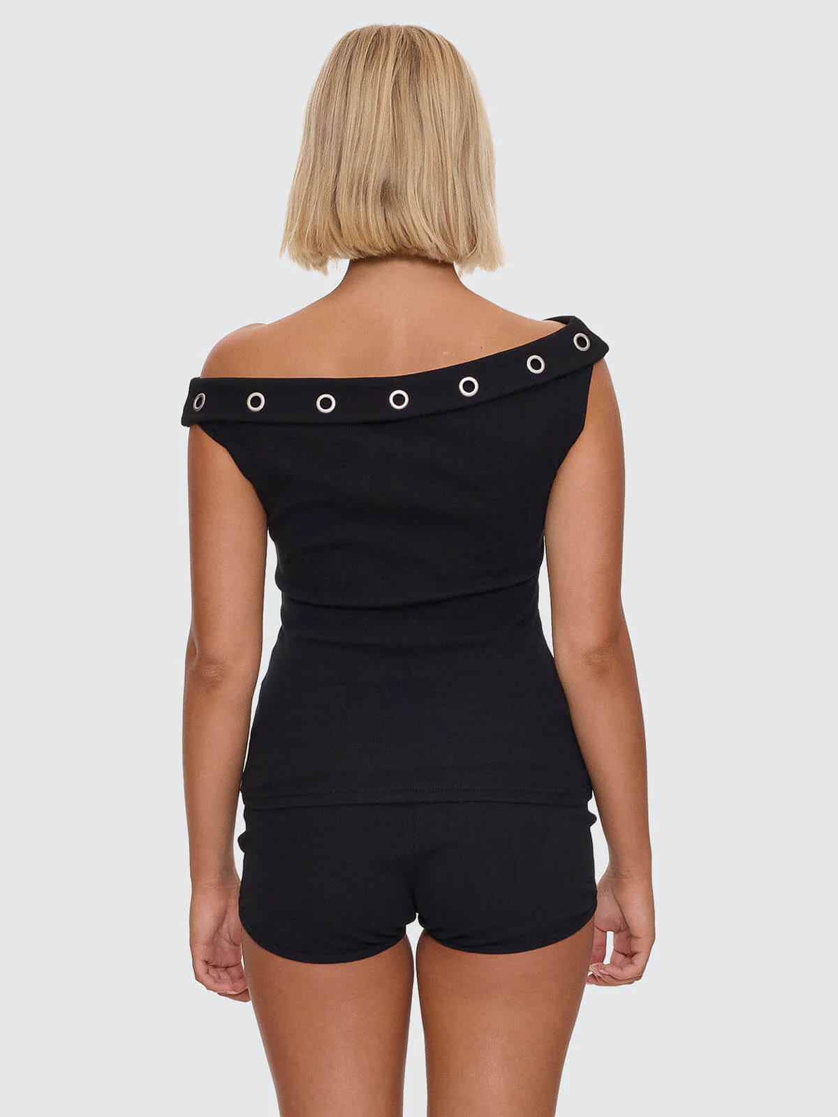 Ventura Cold Shoulder Top - Black - Image 4