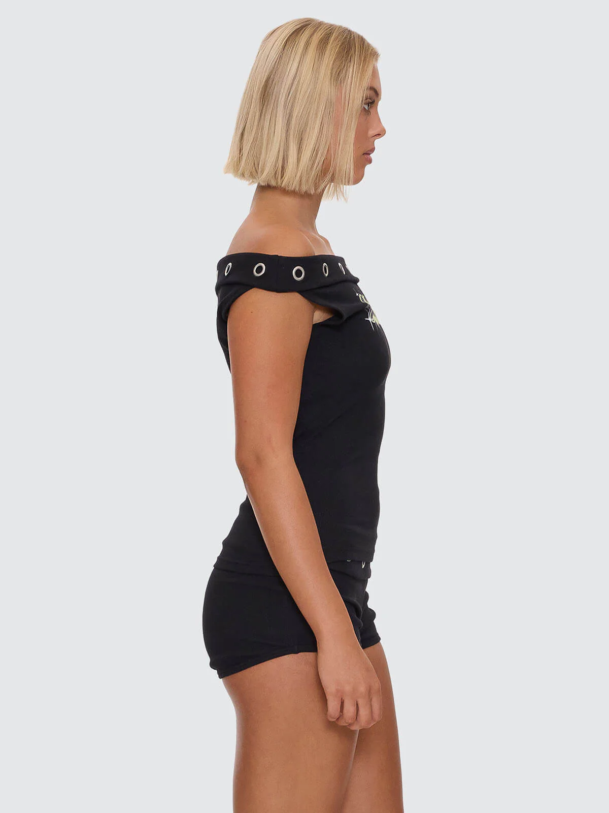 Ventura Cold Shoulder Top - Black - Image 5