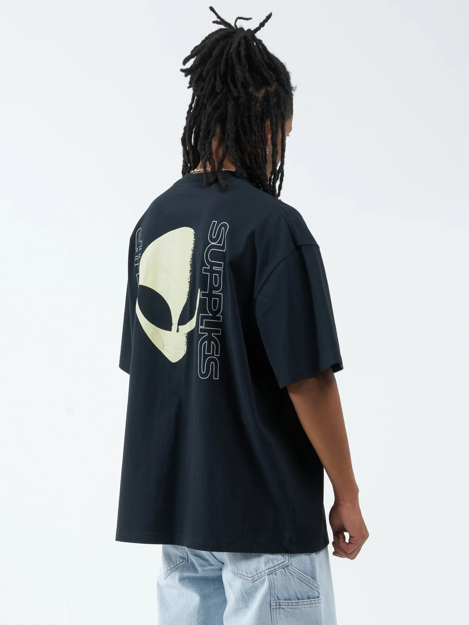 Visitors Box Fit Oversize Tee - Washed Black - Image 2