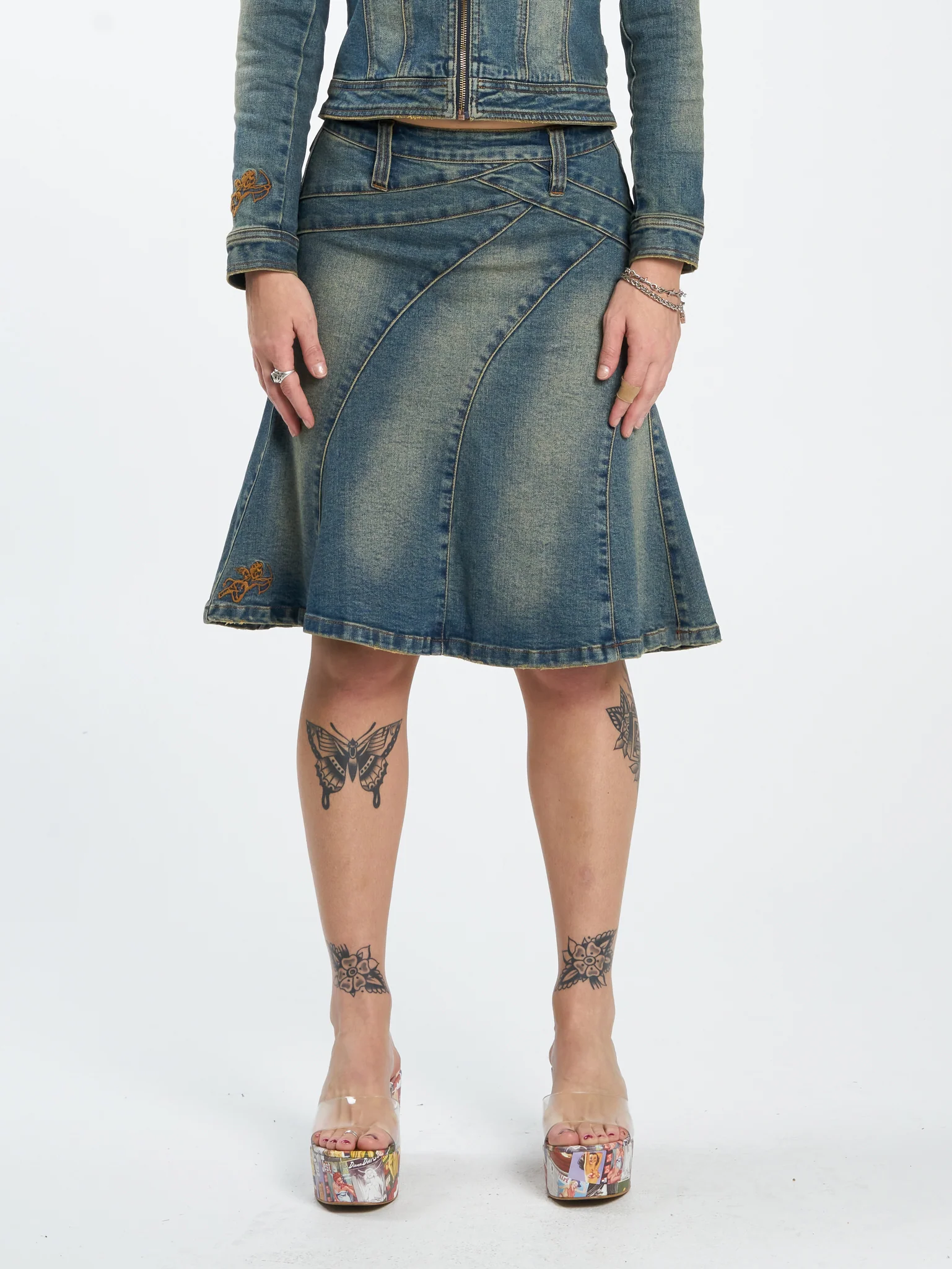 Wayland Panelled Midi Skirt - Down in the Dirt - Image 2