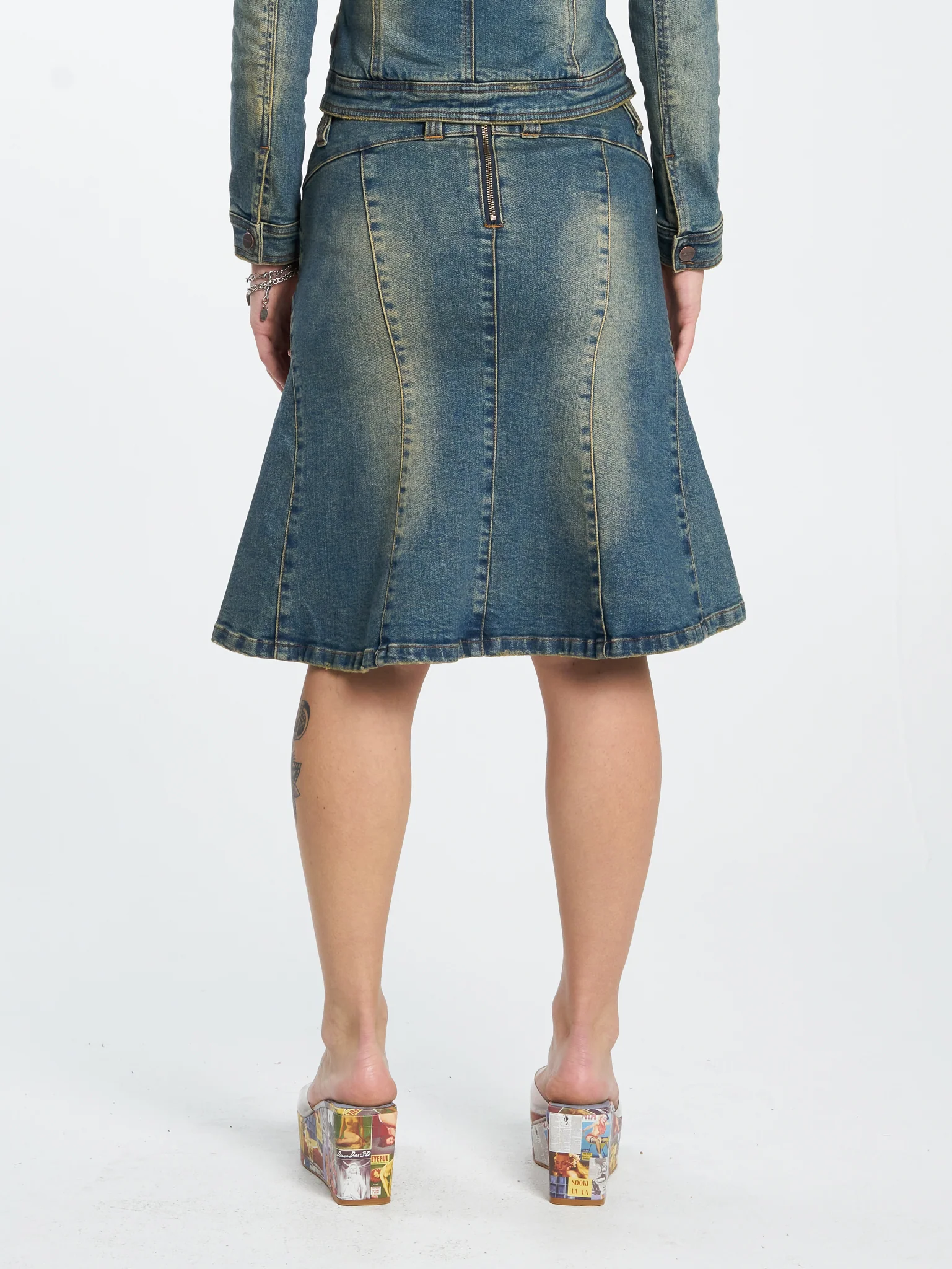 Wayland Panelled Midi Skirt - Down in the Dirt - Image 3