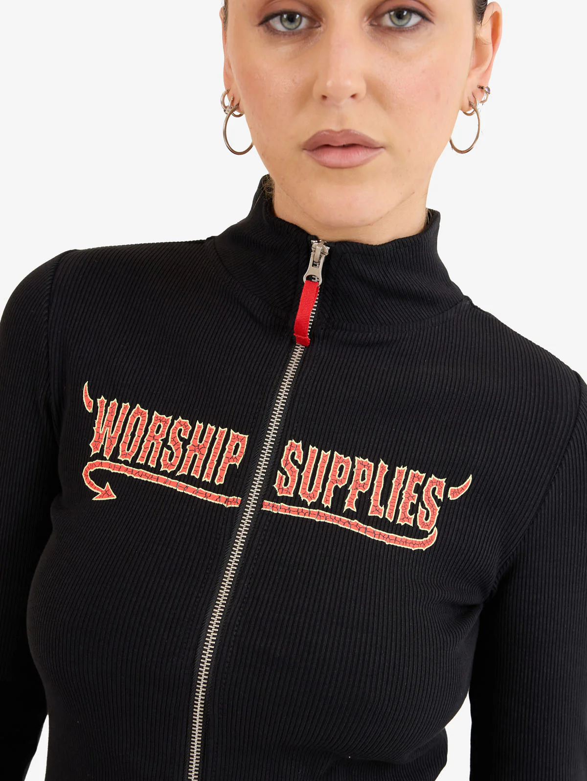 Who Me? Zip Front Top - Black - Image 6