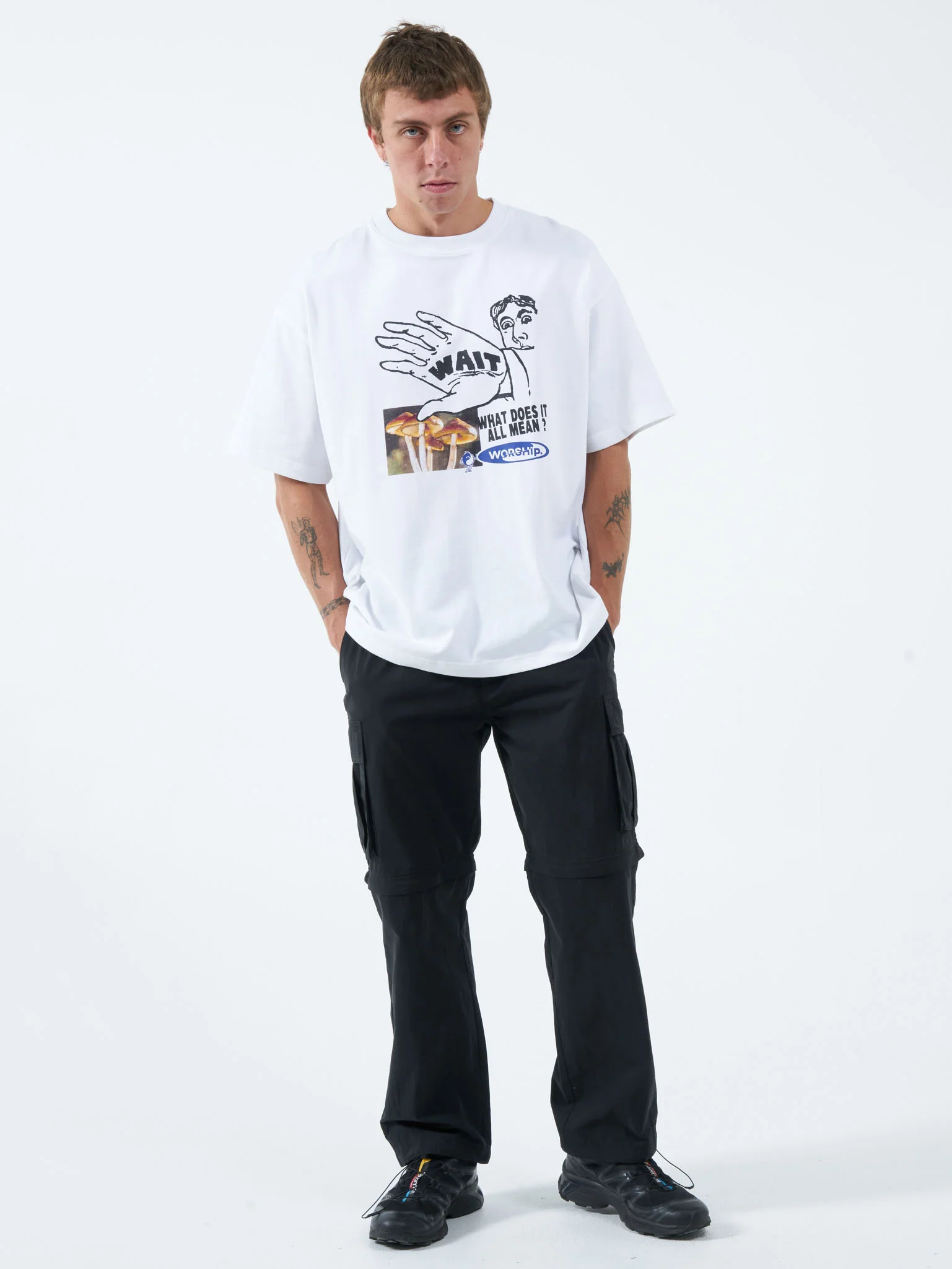 Why Wait Zip Off Cargo Pant - Washed Black - Image 4